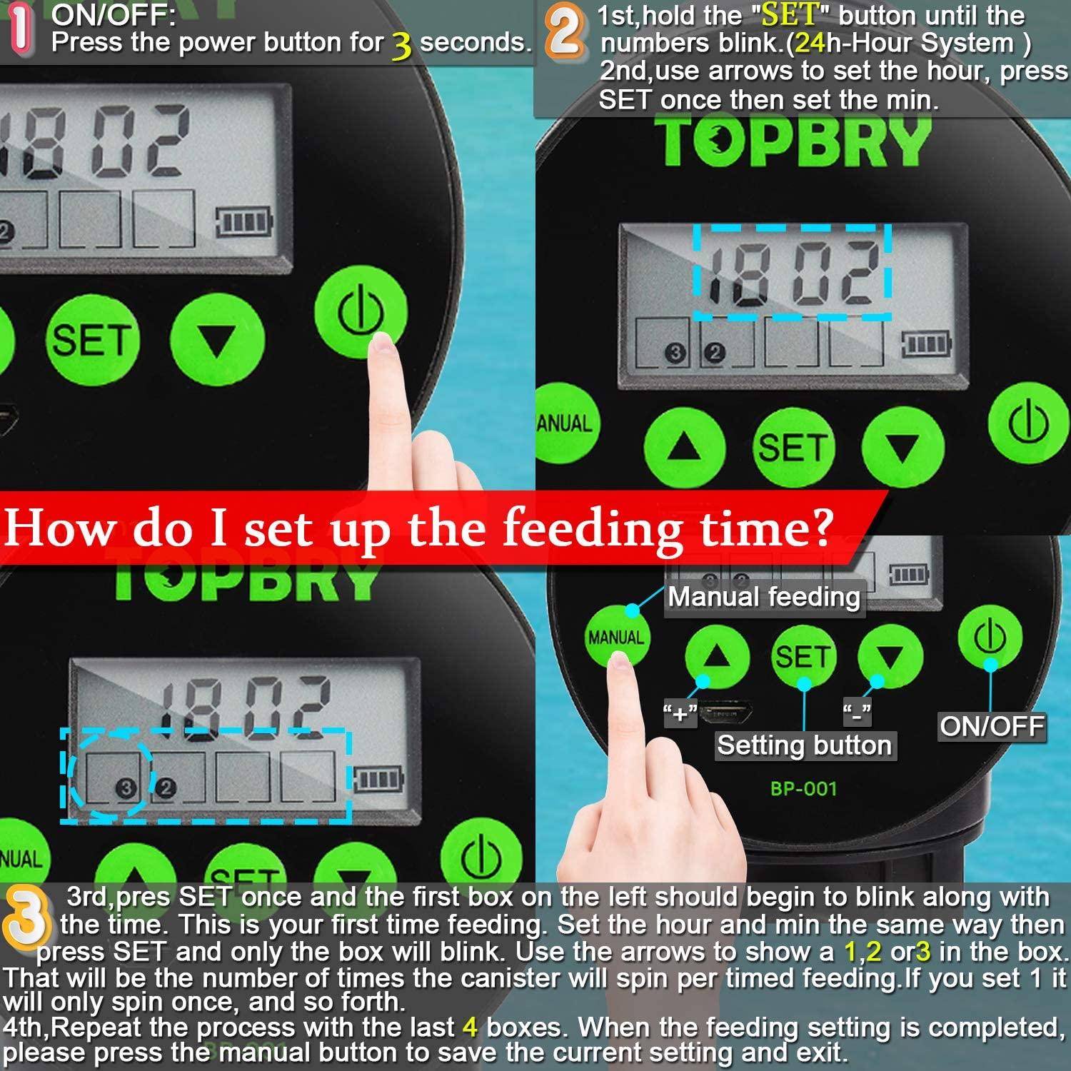 Topbry automatic fish feeder on sale