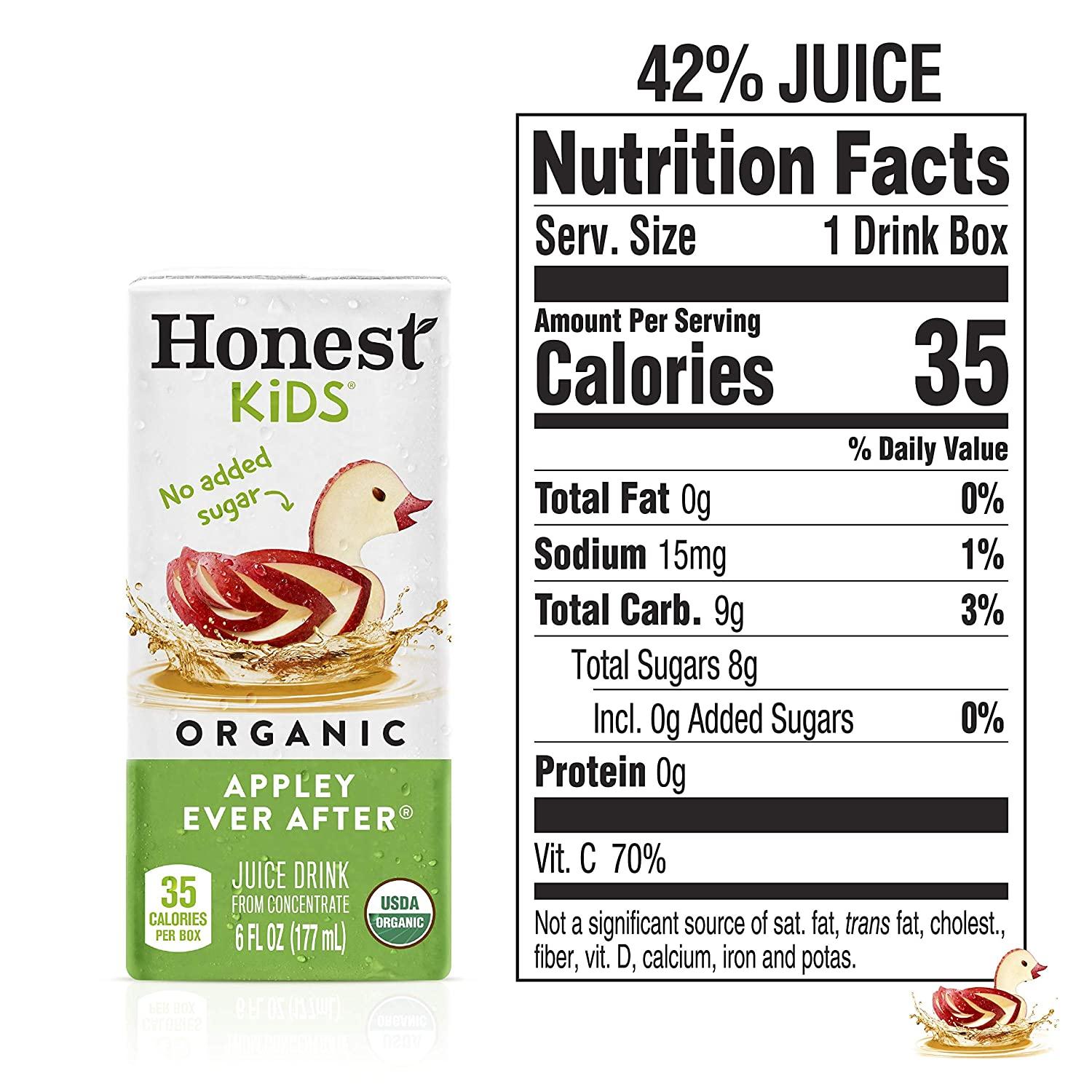 Honest Kids Appley Ever After, Organic Juice Drink, 6 Fl oz Juice Boxes