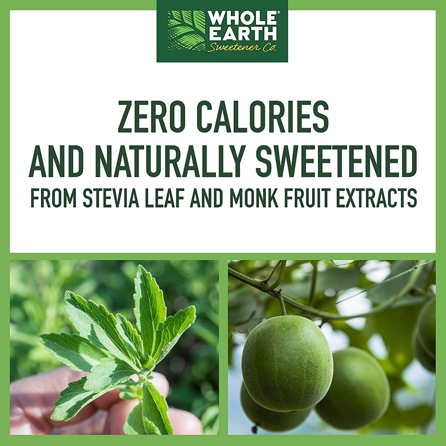 WHOLE EARTH Stevia Monk Fruit PlantBased Sweetener 9.8 Ounce Jar