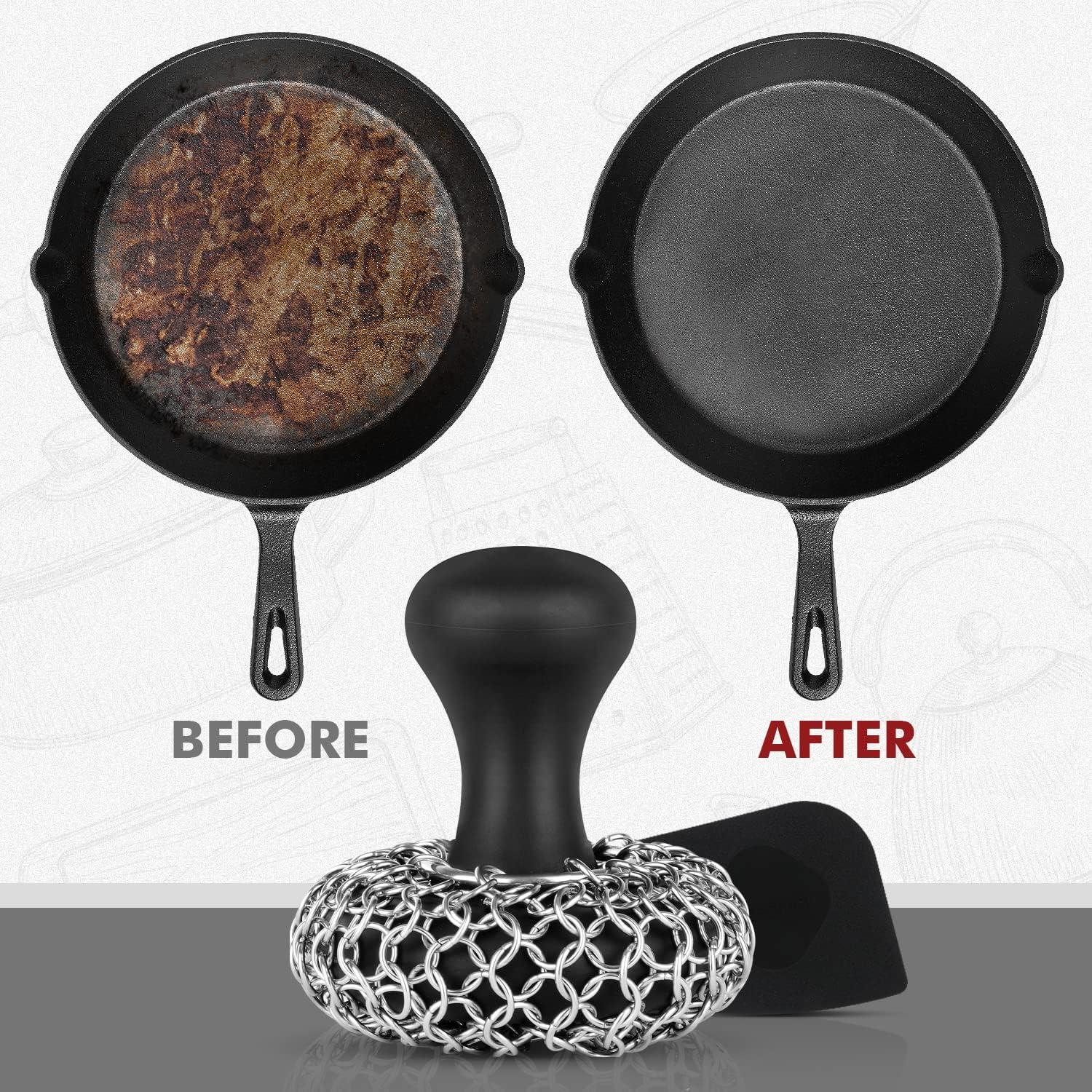 Cast Iron Chainmail Scrubber + Pan Scraper - Large