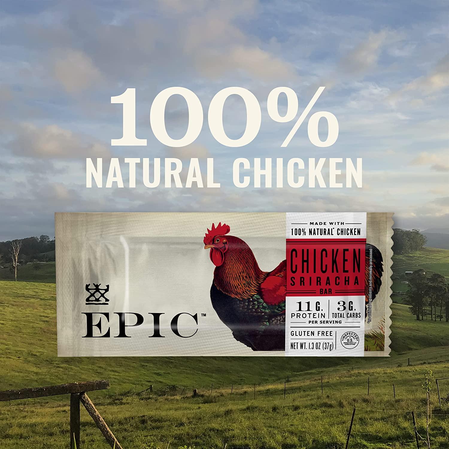 Epic Sriracha Chicken Protein Bars Whole30 & Keto Friendly 1.3 oz
