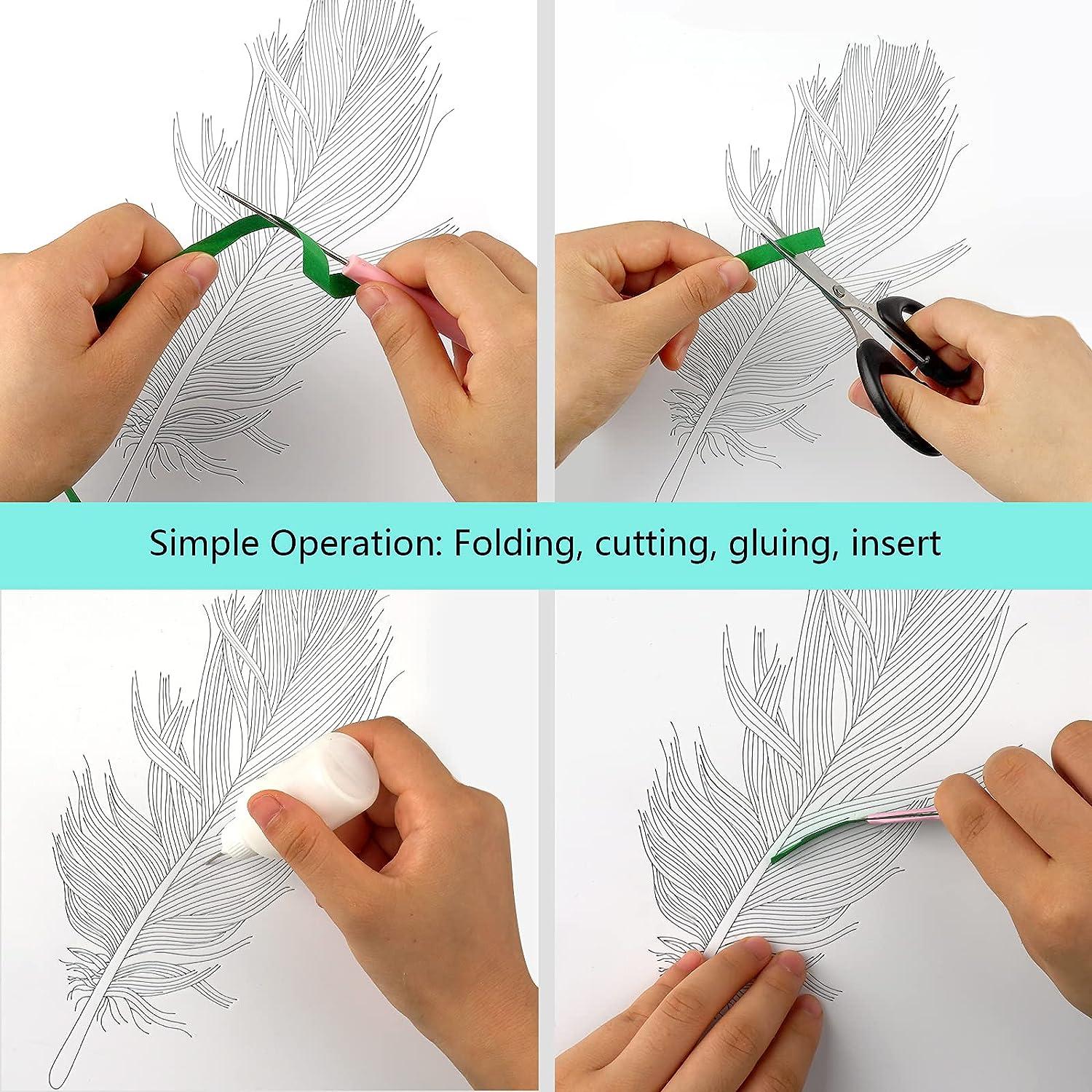 Uniquilling Quilling Paper Quilling Kit for Adults Beginner, 8 * 10-inch  Feather, Exquisite DIY Paper Filigree Painting Kits Quilling Tools, Home  Room