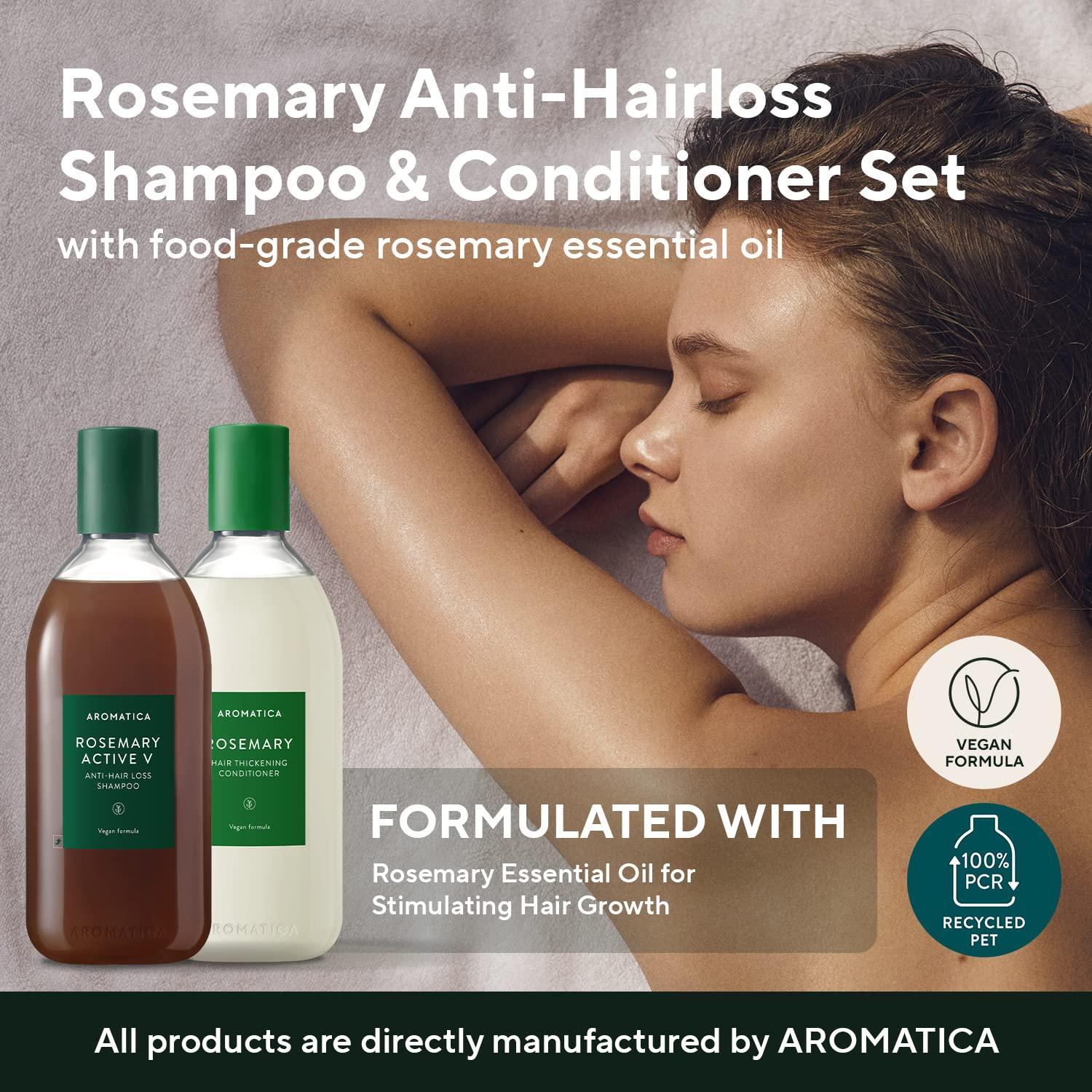 AROMATICA Rosemary Active V Anti-Hair Loss Shampoo & Conditioner Set 13.53  fl. oz. each - Hair Growth Shampoo and Conditioner Set with Rosemary Oil -  Paraben, Sulfate and Silicon Free 04 Anti-Hair