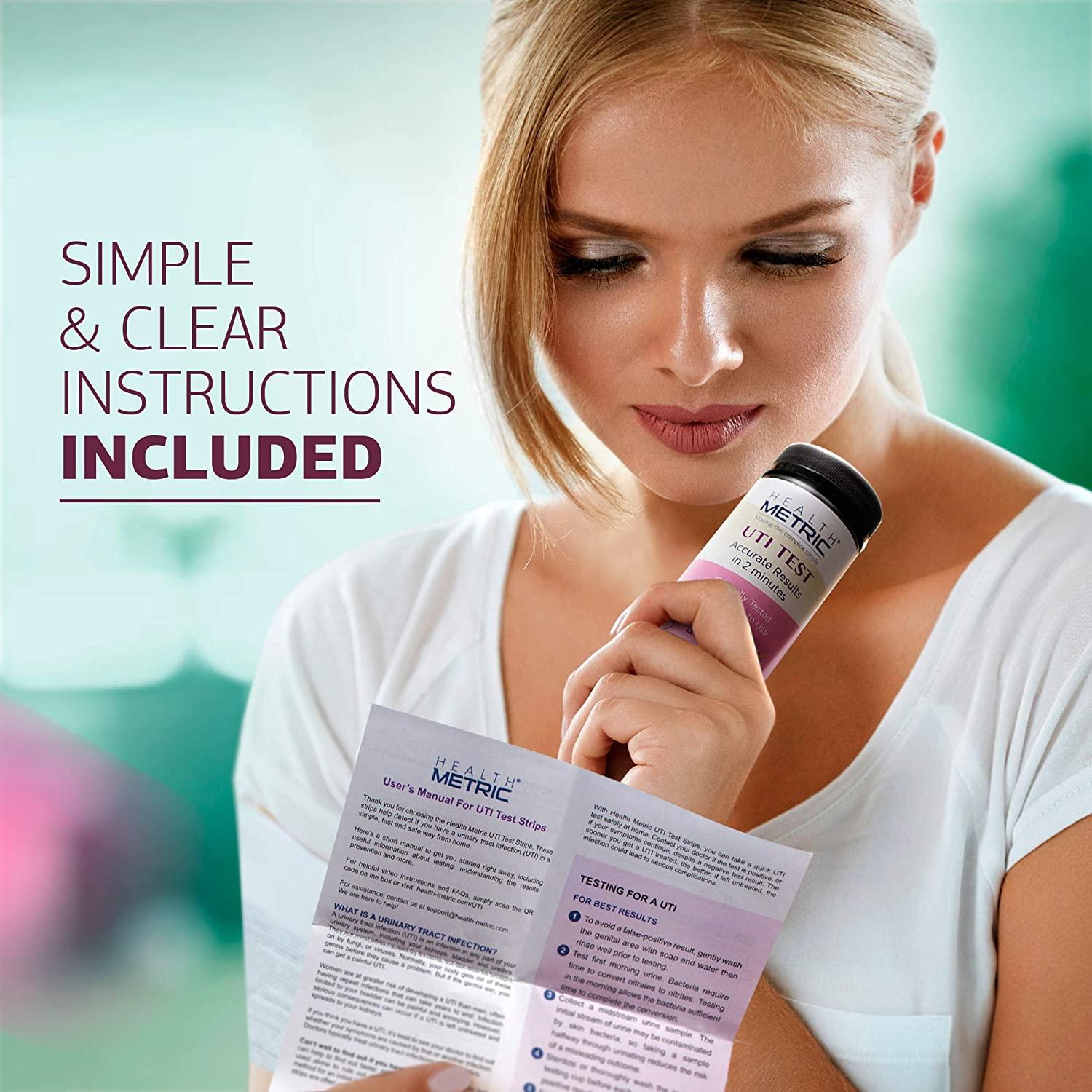 UTI Test Strips for Women Men Easy to Use at Home Urinary Tract Infection Testing Kit