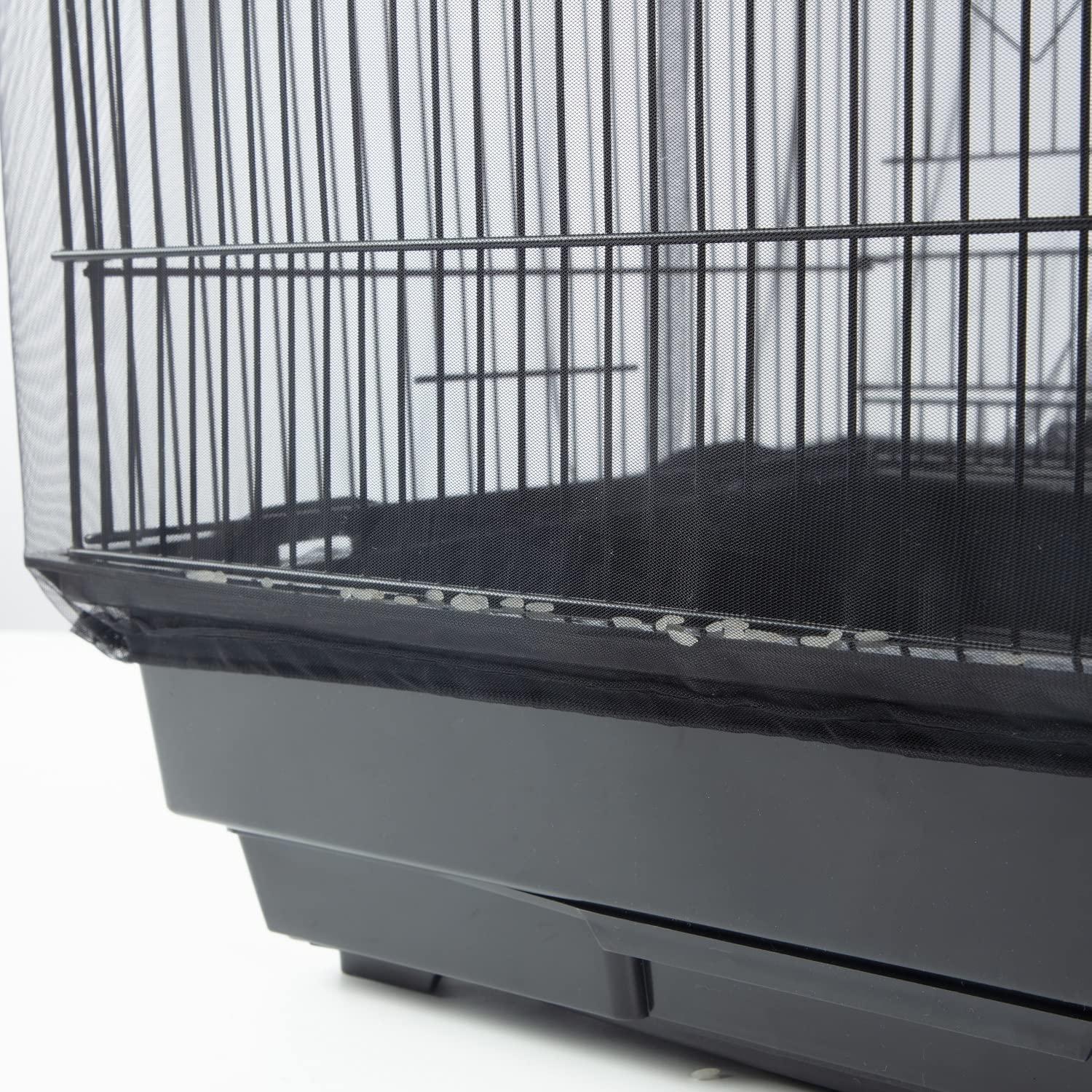 Bird Cage Netting Seed Catcher Adjustable Bird Cage Skirt Seed