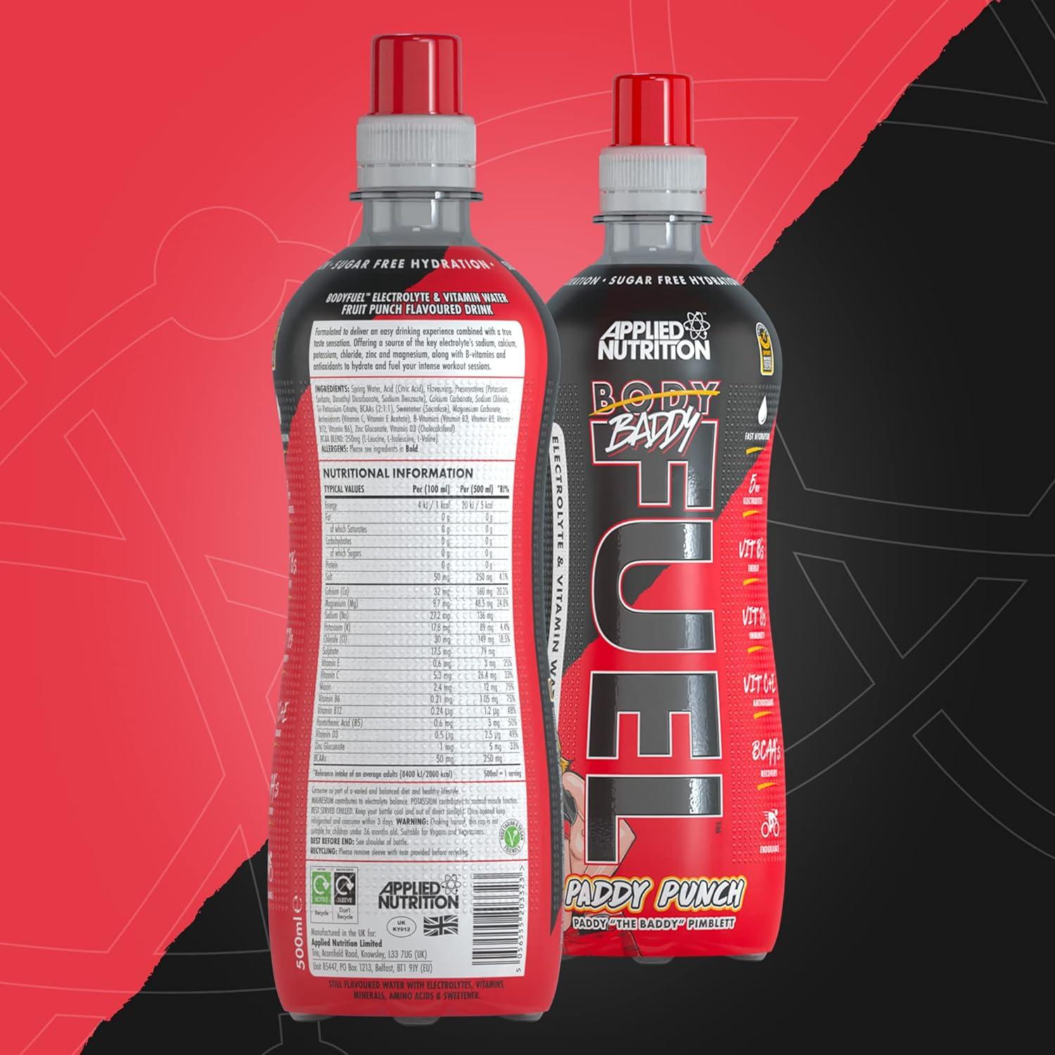 Applied Nutrition BodyFuel Electrolyte Water BCAAs & Vitamins for Fast Hydration (Paddy Punch