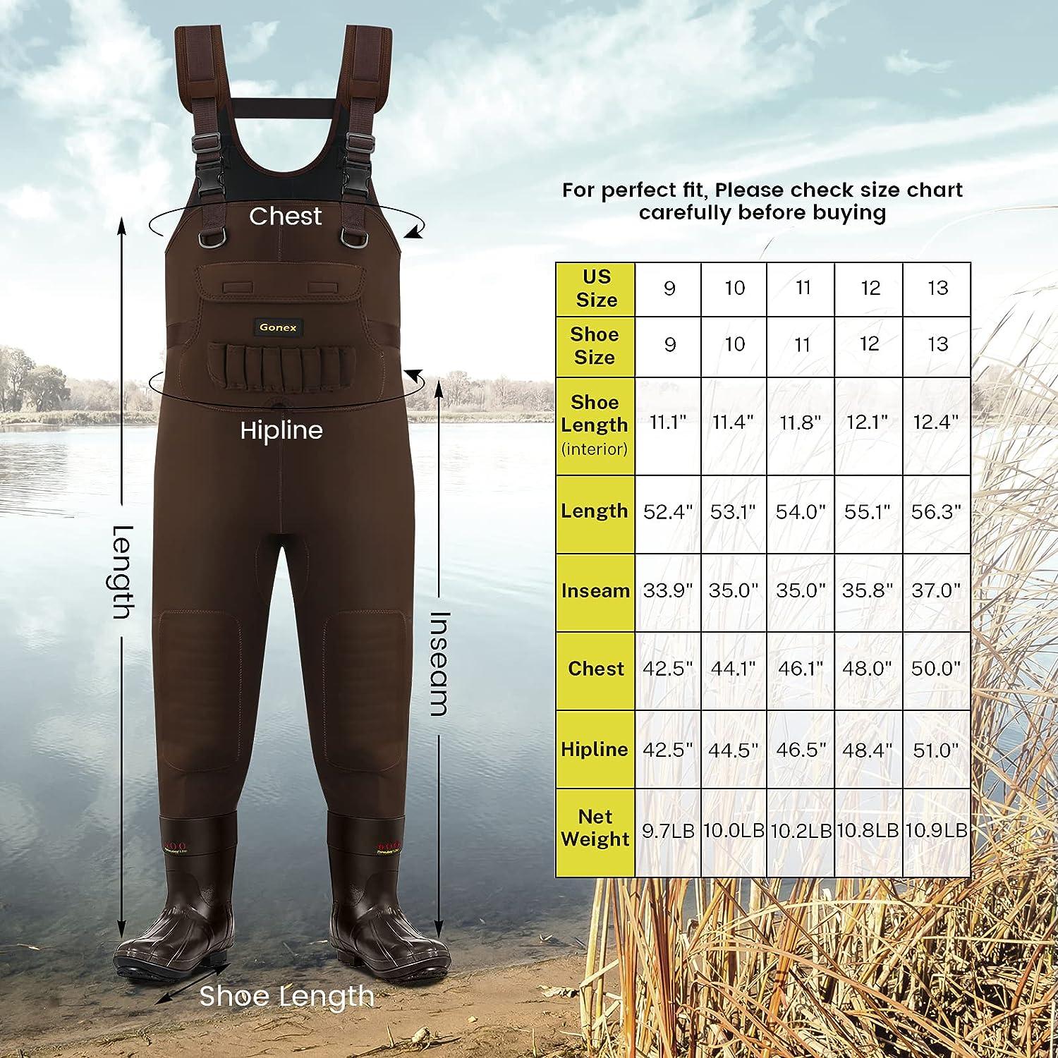Gonex Neoprene Chest Hunting Waders with 600G/800G Insulated Boots 100% ...