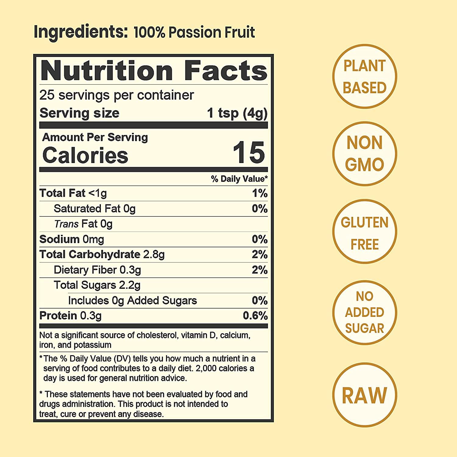 Jungle Powders Passion Fruit Powder 3.5oz, Natural Unsweetened Powdered