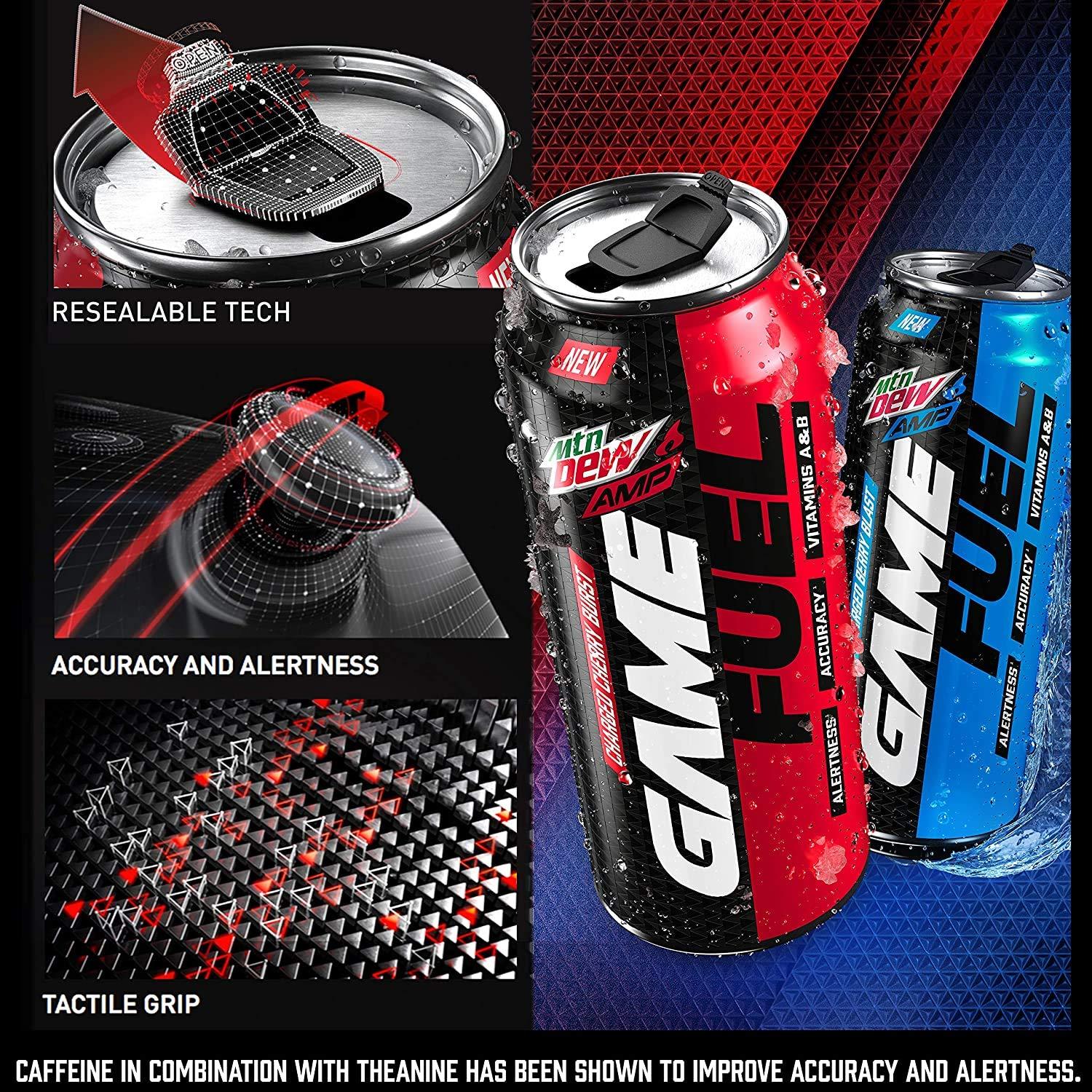 Mountain Dew Game Fuel 16oz Cans Variety Pack 12 Pack with Vitamins A