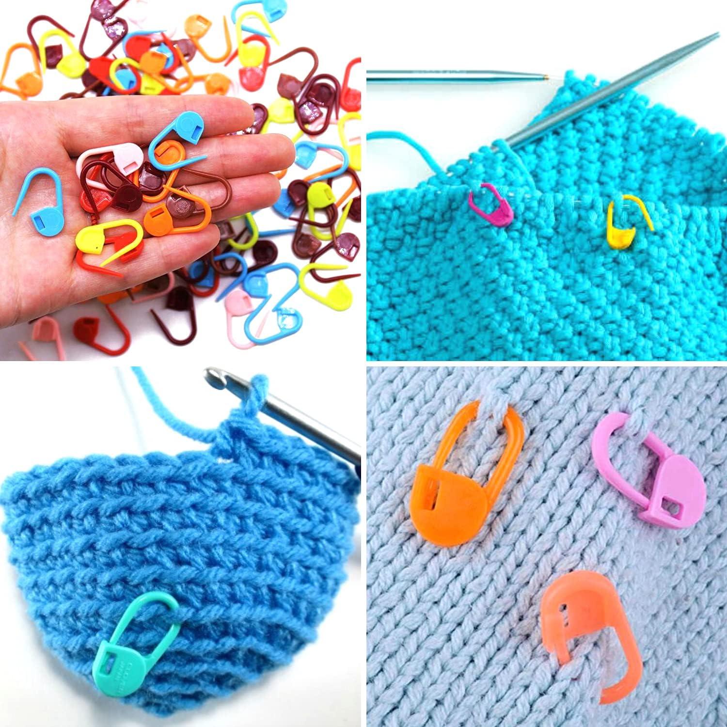 Stitch Markers for Crocheting - 50Pcs Crochet Stitch Markers for Knitting  Yarn & DIY Crafts, Lightweight Plastic Crochet Pins with 8 Assorted Colors