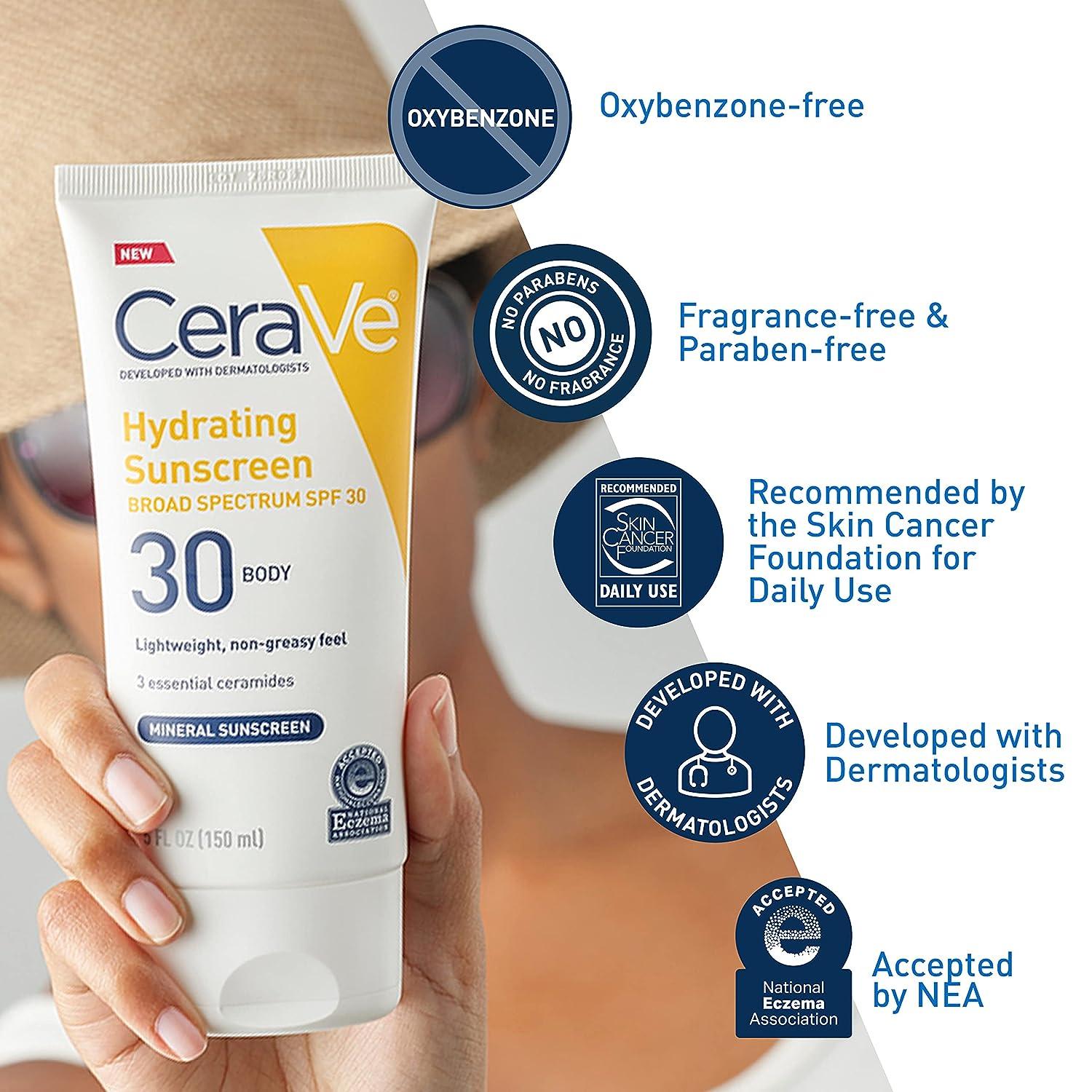 UV SENSITIVE CARE SPF42 PA+++ 30ml　2本セット CeraVe 100% Mineral Sunscreen SPF 30 for Sensitive Skin with