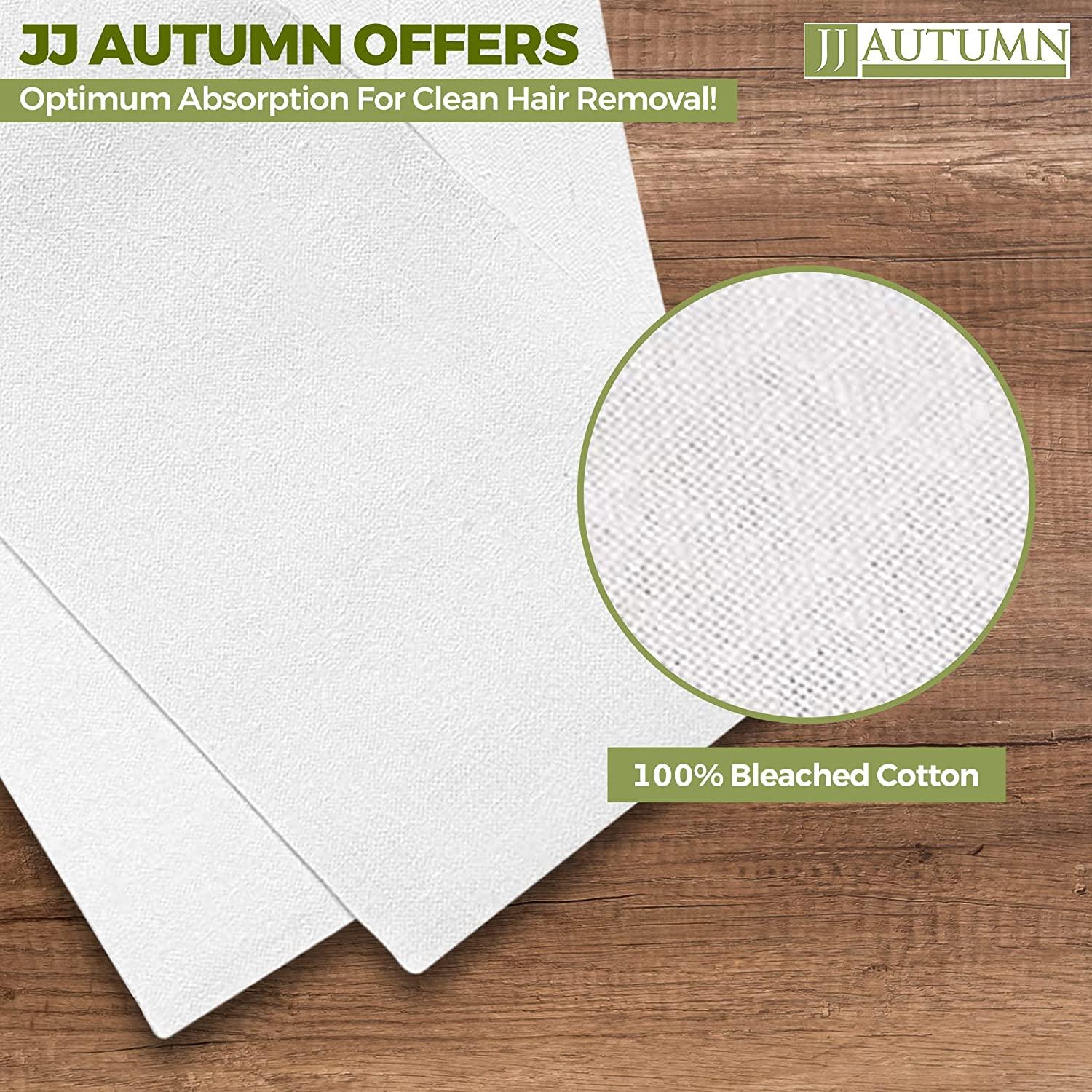 JJ Autumn 100 Cotton Wax Strips for Face, Body, and Eyebrows Precut