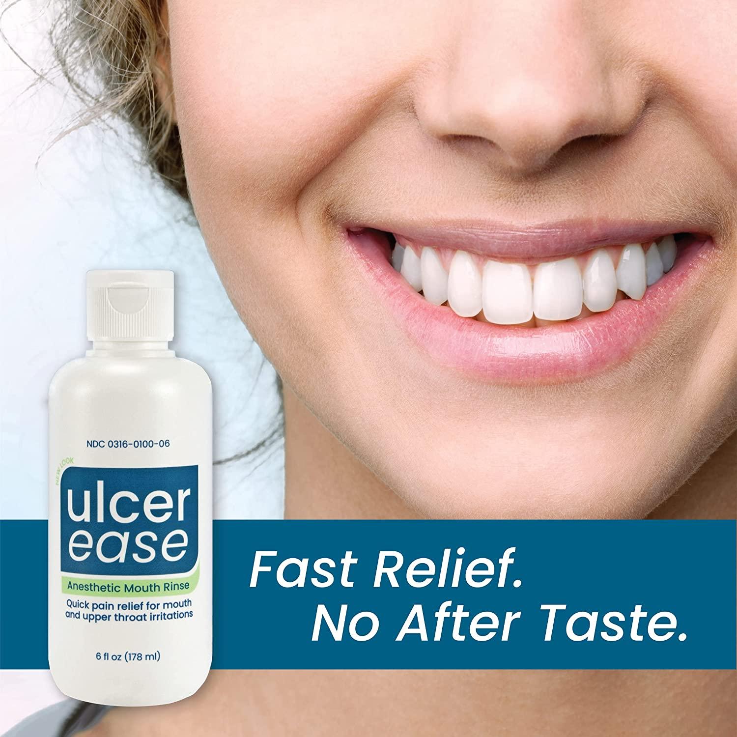 UlcerEase Anesthetic Mouth Rinse 6 Fl Oz Updated Packaging