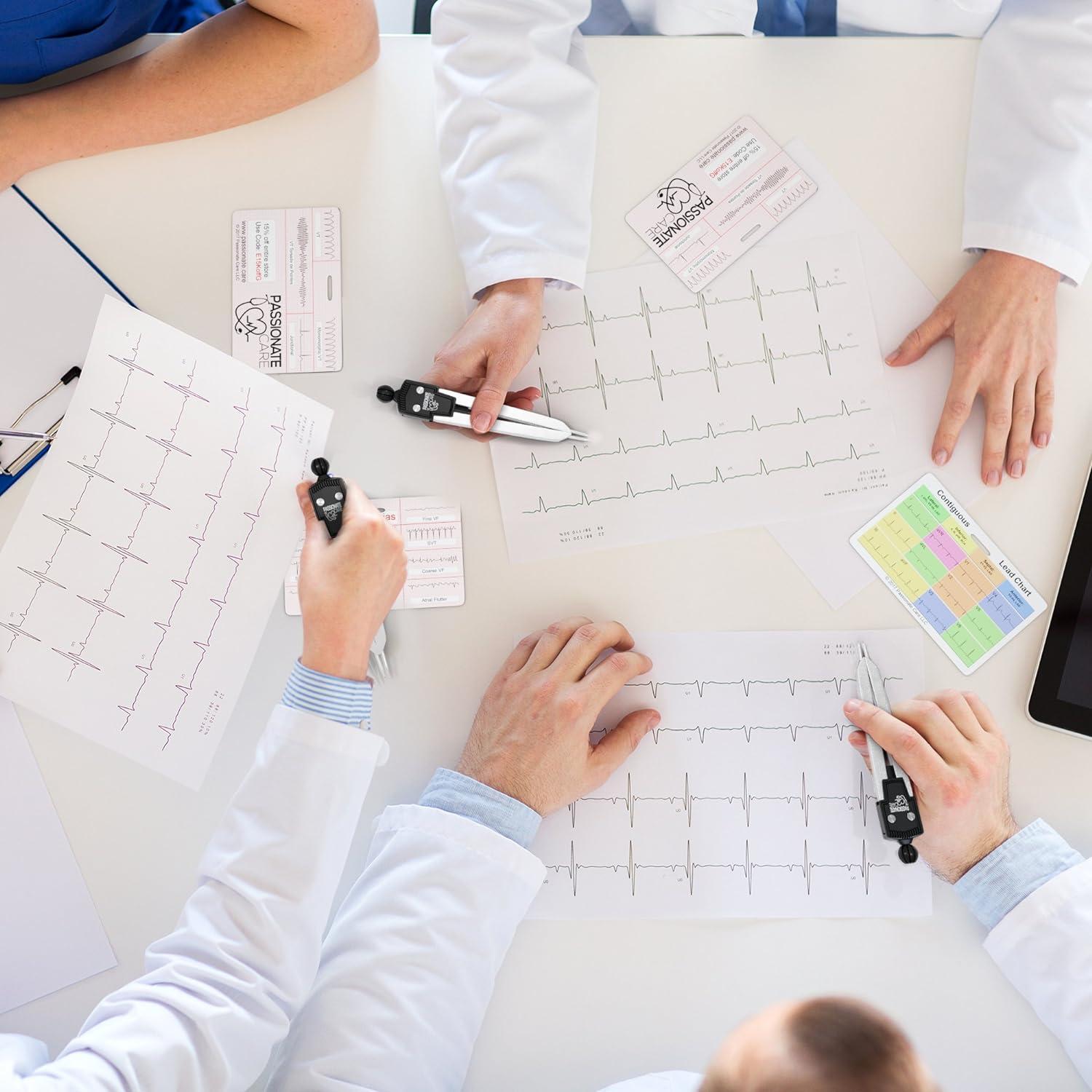 EKG Calipers Plus ECG Rhythm Interpretation Badge Cards. The Perfect