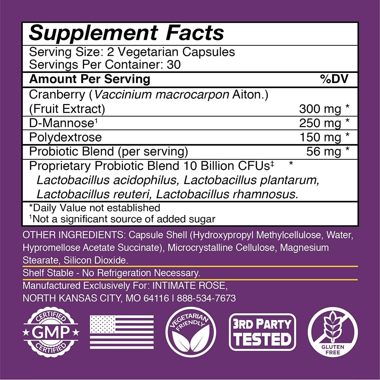 Vaginal Probiotics for Women pH Balance with Prebiotics & Cranberry