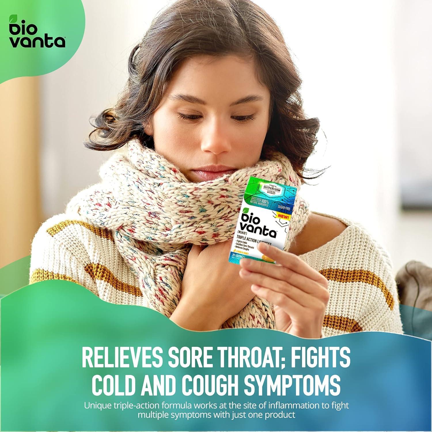 Biovanta Natural Ingredients SugarFree Lozenges for Cough Cold and