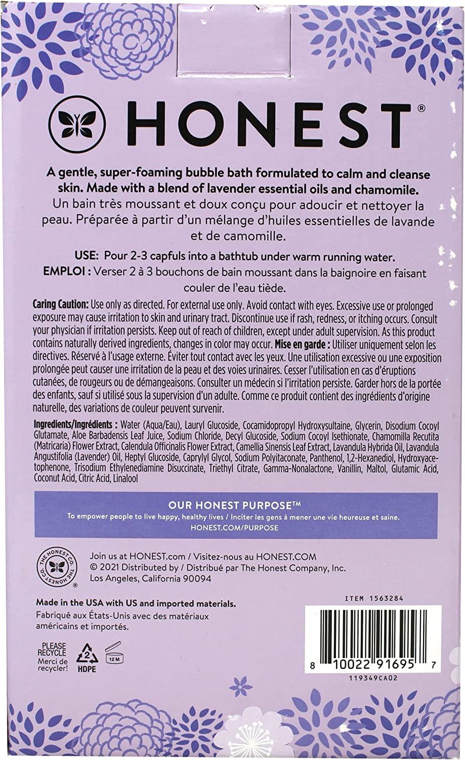 2 Pack Honest Company Calming Lavender Bubble Bath 17oz Natural