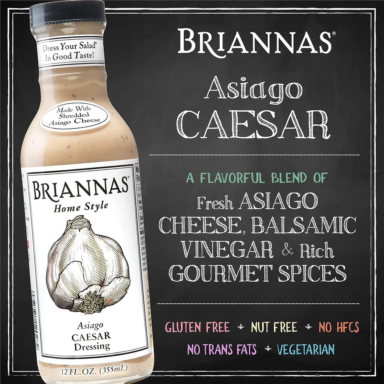 BRIANNAS Asiago Caesar Salad Dressing Gluten Free, Nut Free