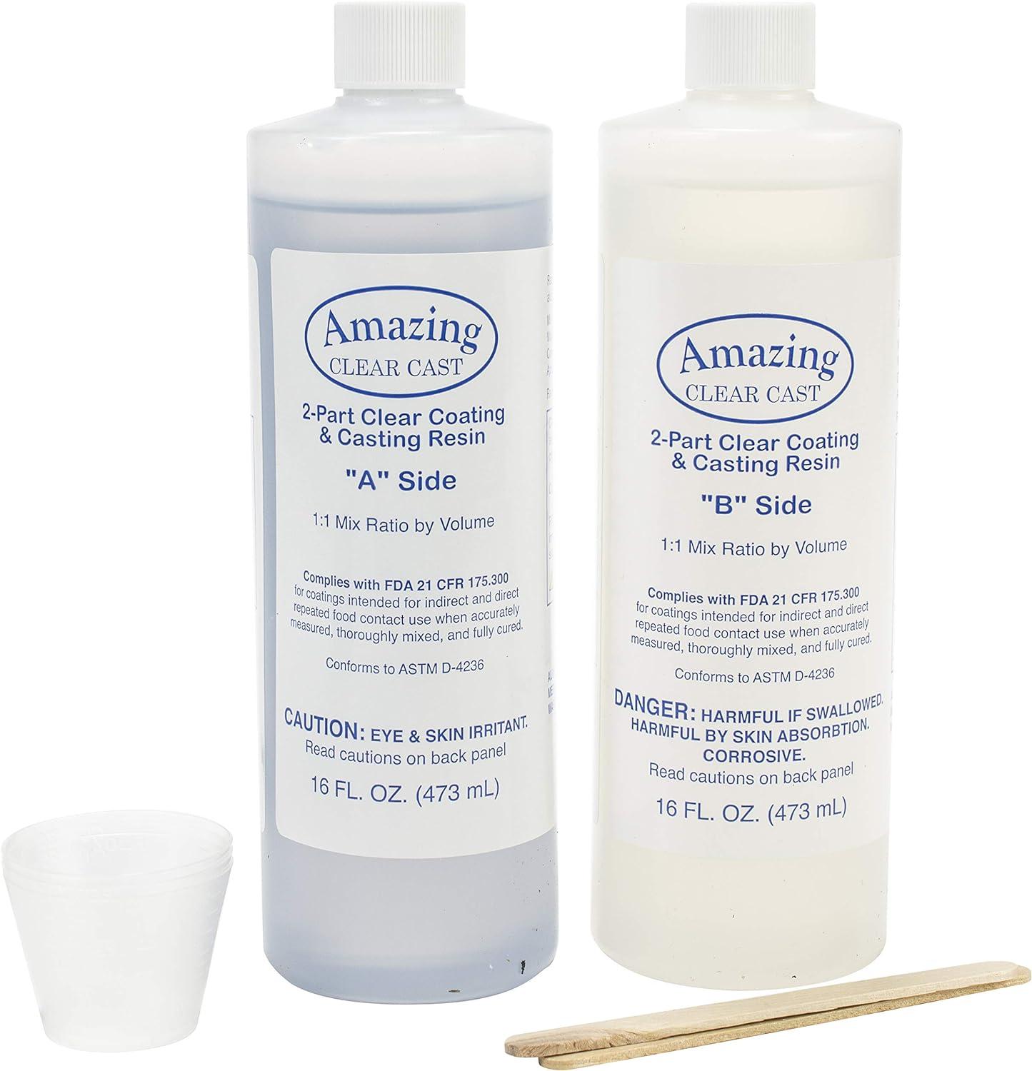 Alumilite Amazing Clear Cast Plus 32 oz. Kit - UV Resistant Epoxy Resin for  Countertops and Crafts | High-Gloss Liquid Glass Finish