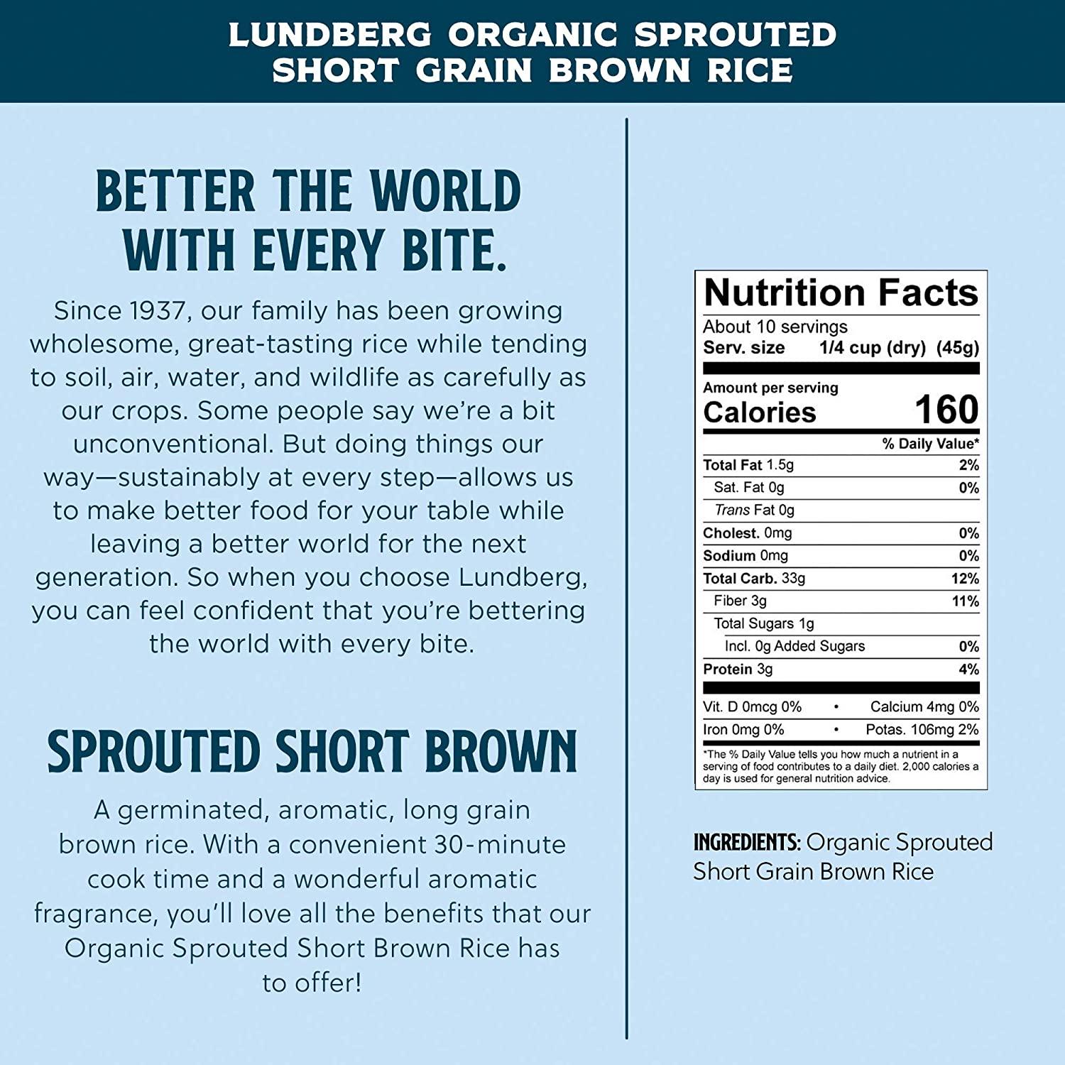 Lundberg Family Farms - Organic Sprouted Short Brown Rice ...
