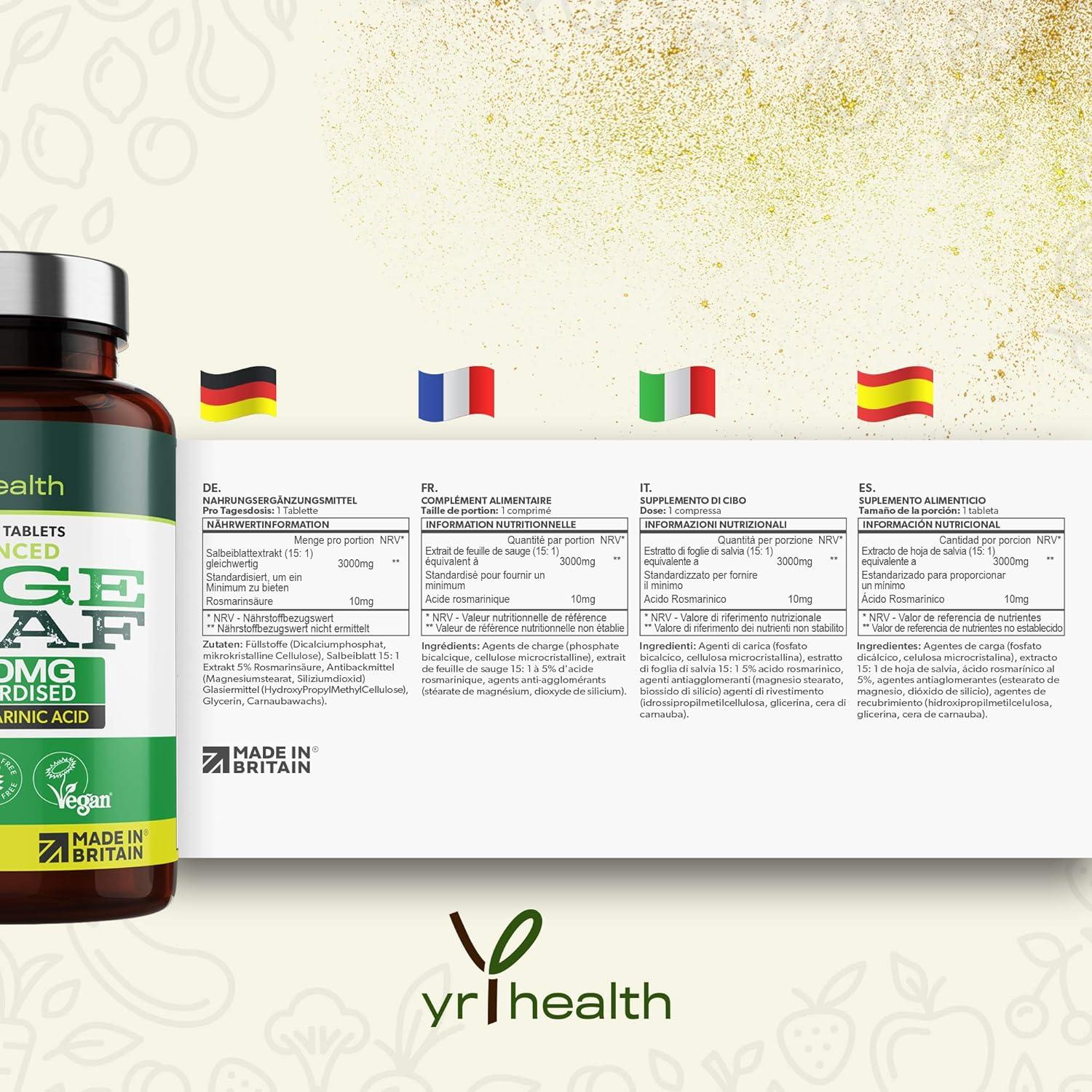 Sage Tablets 3000mg High Strength for Hot Flushes Night Sweats