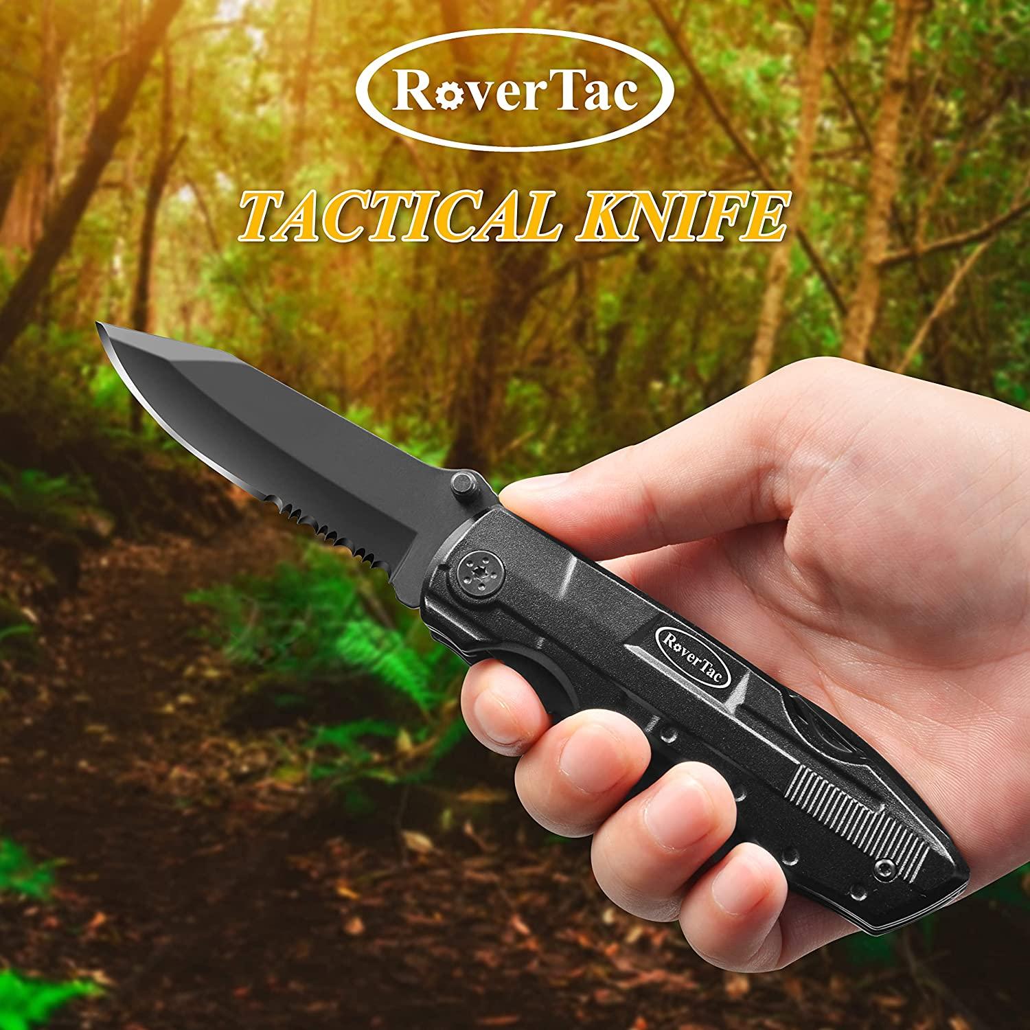 RoverTac Pocket Knife Multitool Folding Knife Tactical Survival Camping Knife with Pliers