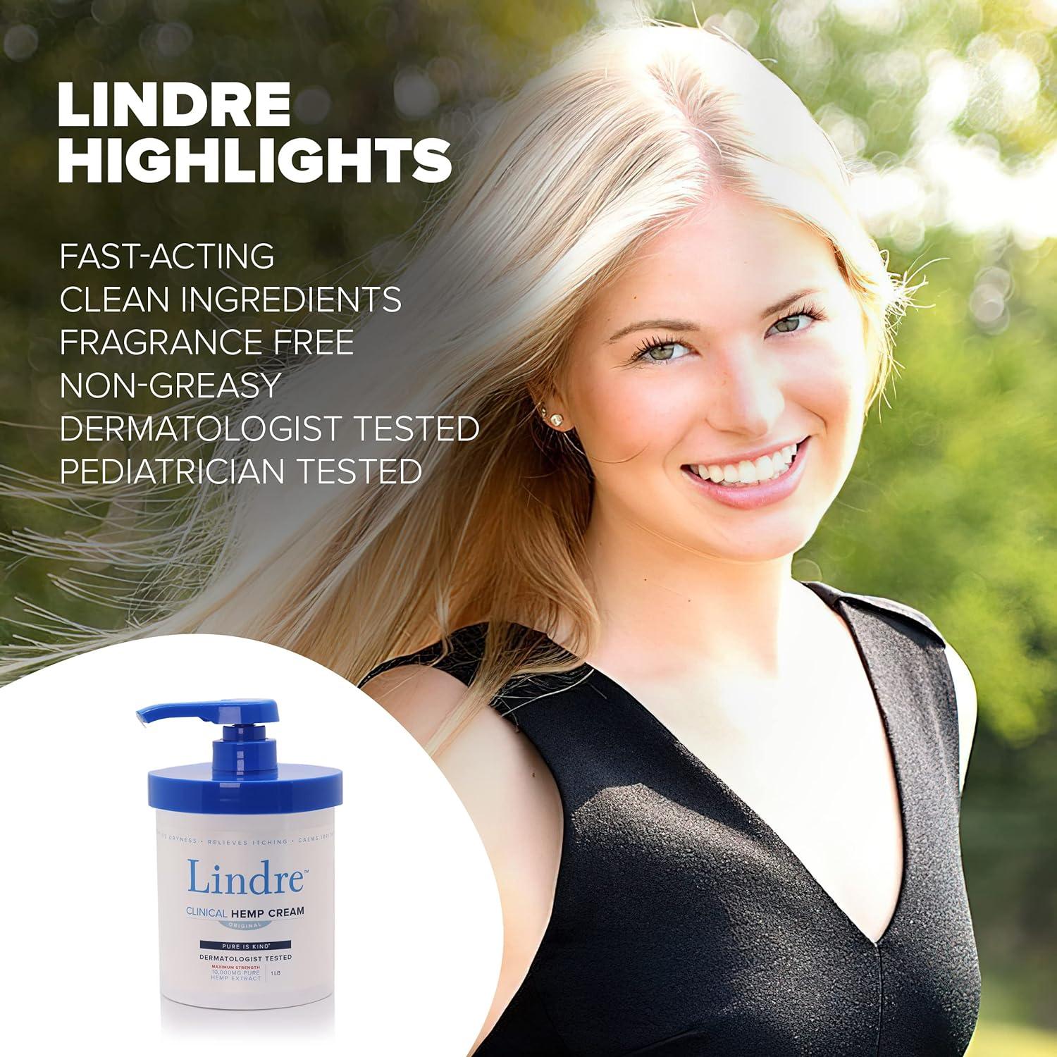 Lindre Maximum Strength Hemp Cream for Dry to Very Dry Sensitive Skin. Fragrance Free Steroid