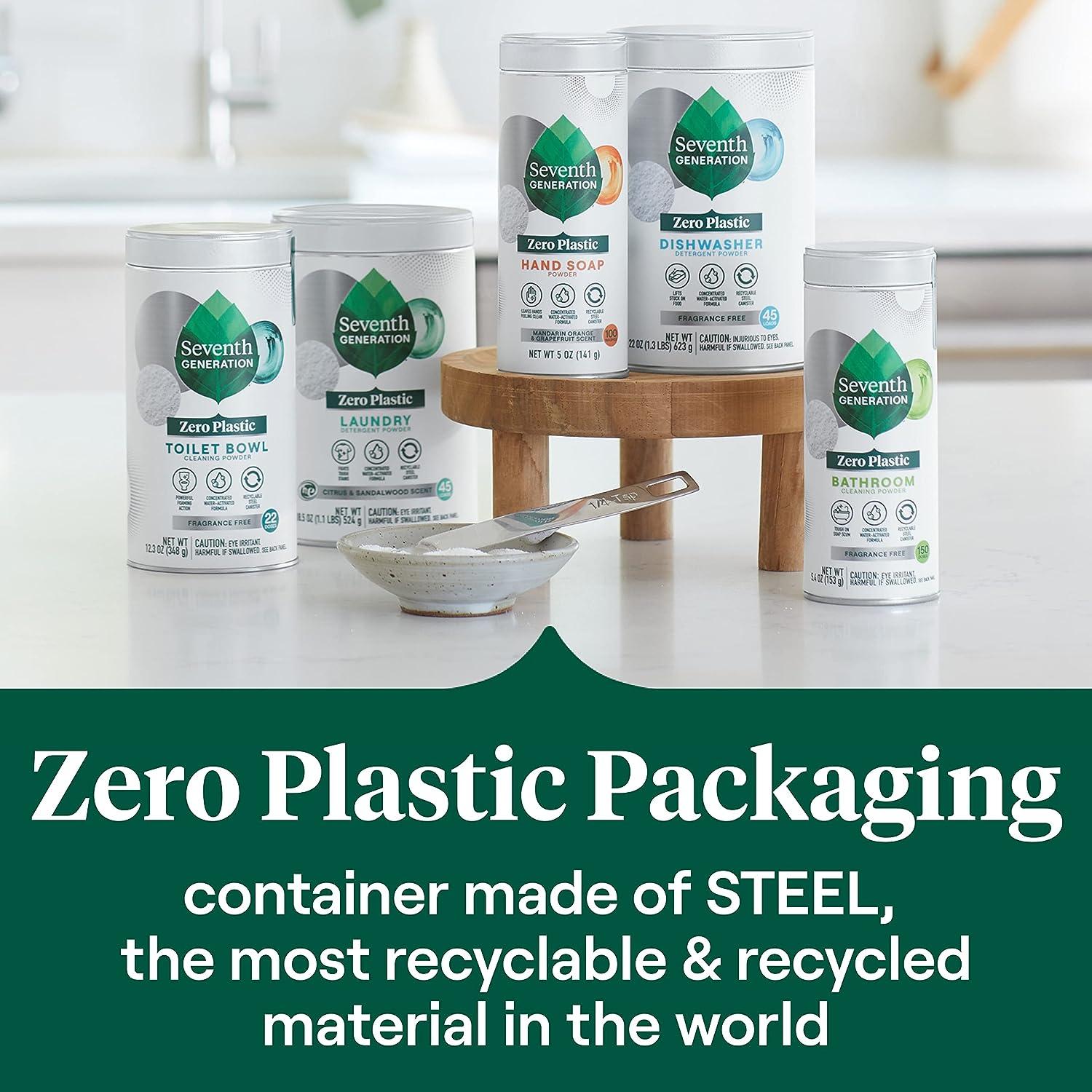 Seventh Generation Zero Plastic Toilet Bowl Powder Foaming Cleaner