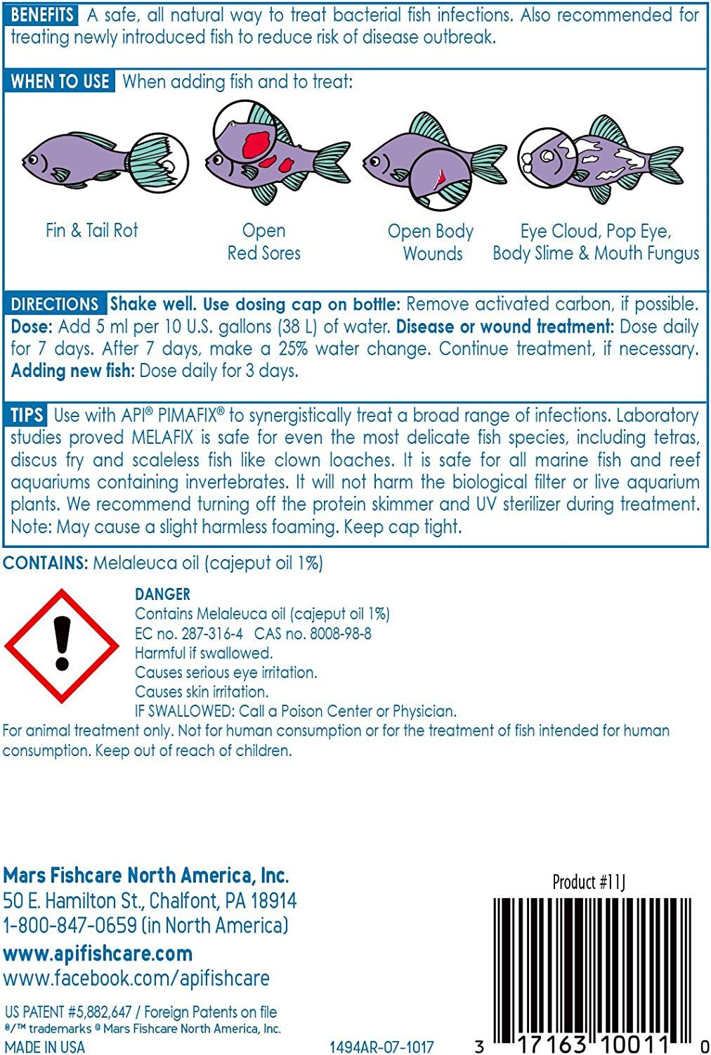 API MELAFIX Fish Remedy, Contains Natural Tea Tree Extract to heal