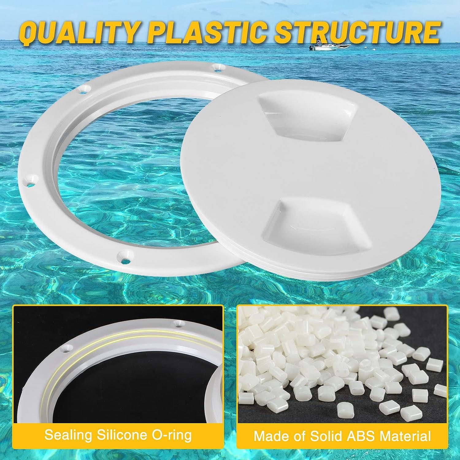 6 Inch White Round Boat Hatch Cover Universal Deck Plate for Marine