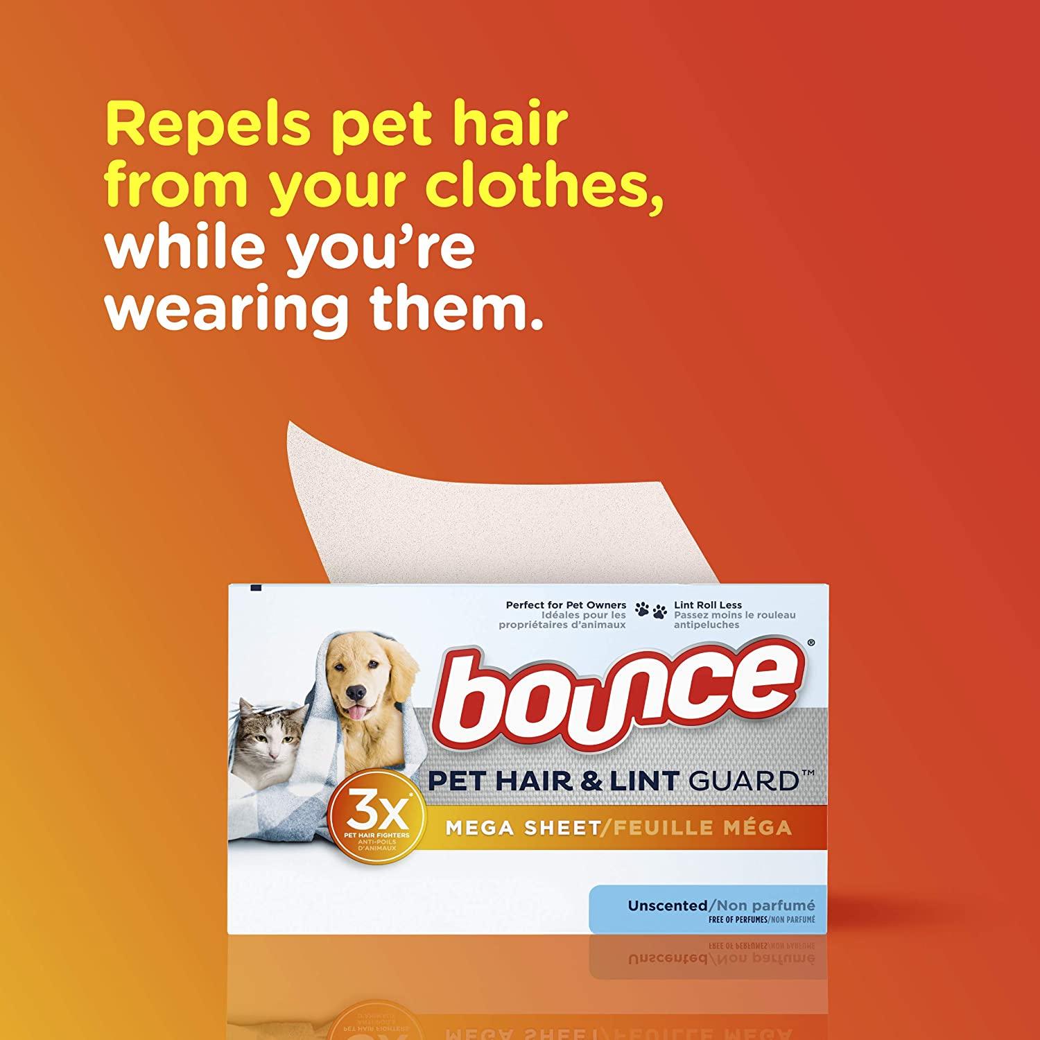 Bounce Pet Hair and Lint Guard Mega Sheet 3X Pet Hair Fighters 120 Sheets