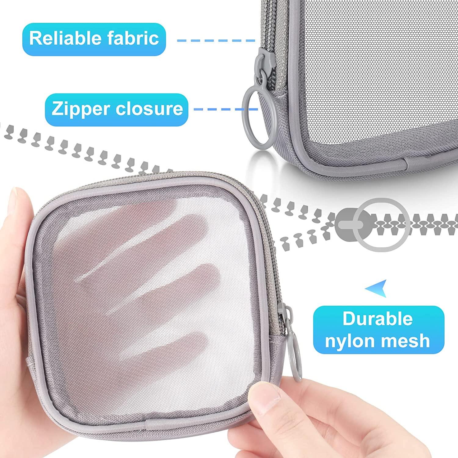 Mini Transparent Nylon Mesh Pencil Pouch Toiletry Carry Pouch
