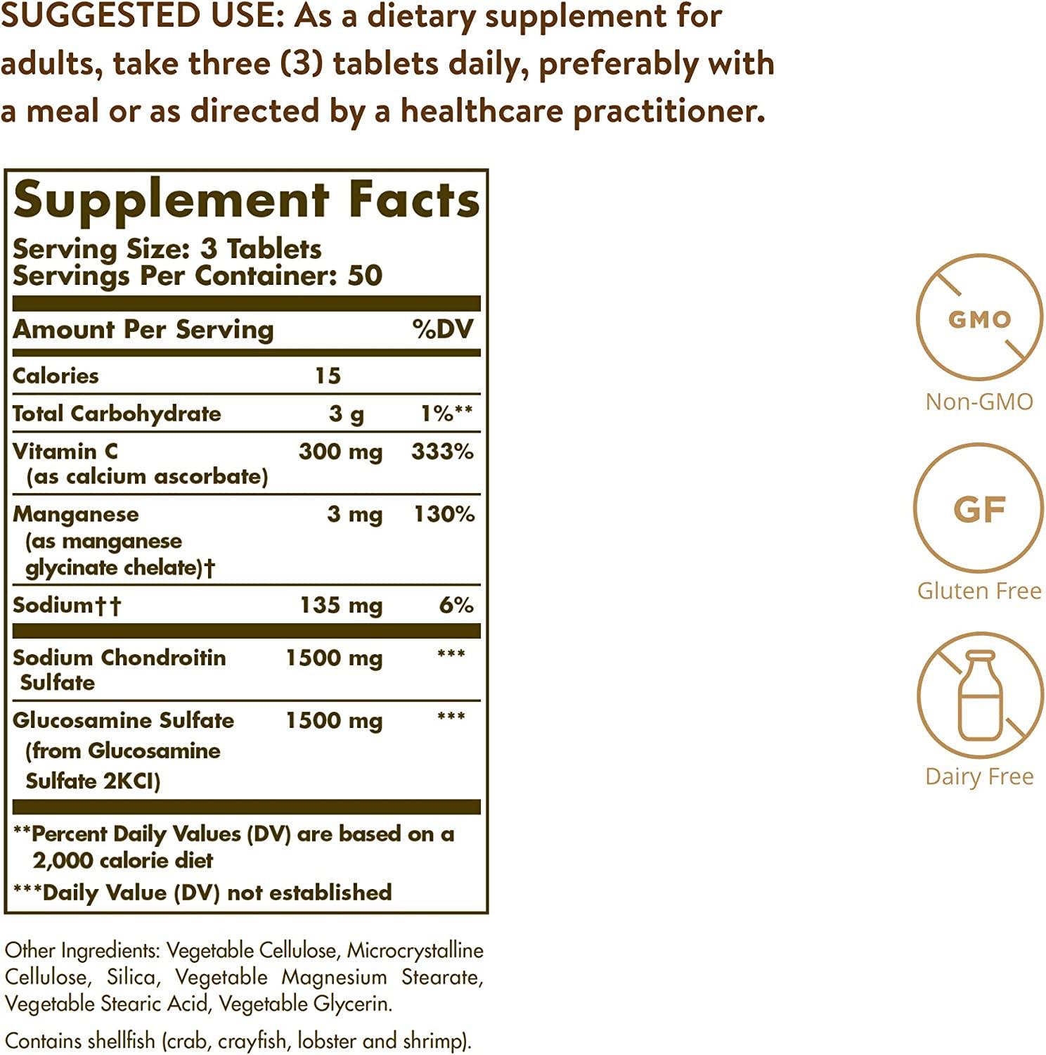 Solgar Glucosamine Chondroitin Complex Extra Strength 150 Tablets