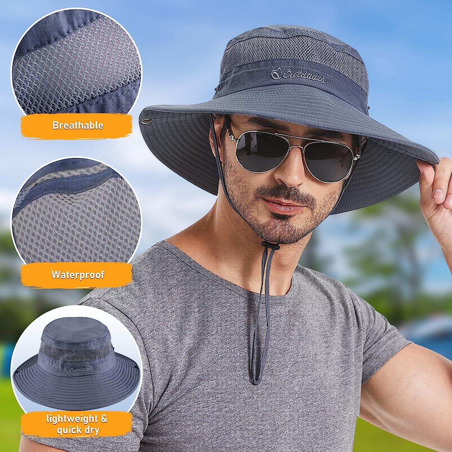 Plarmod Sun Fashing Hat for Men, 3.5 Wide Brim Cools Super Wide Brim Sun Hat  for Fishing, Hiking Beige