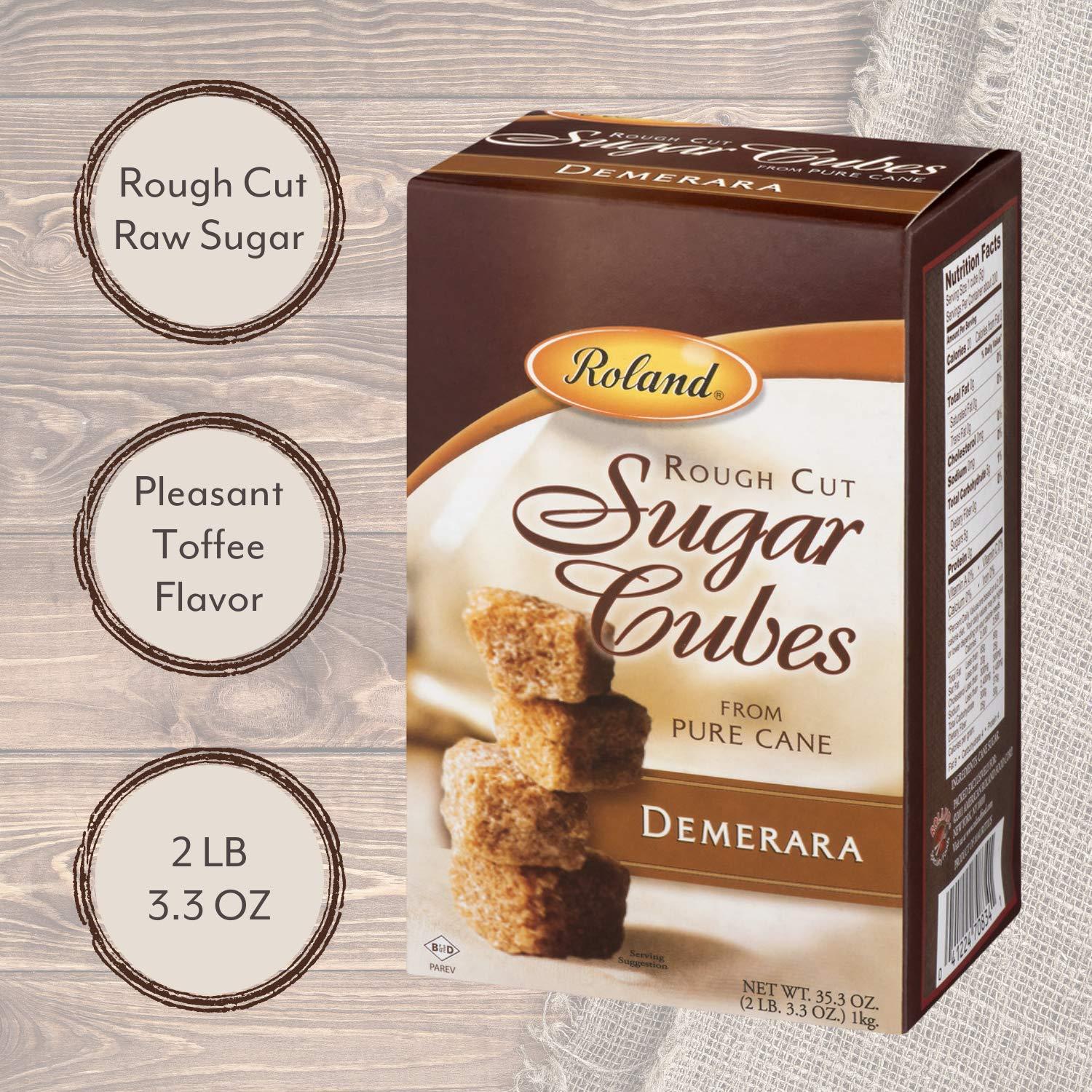 Roland Foods Demerara Rough Cut Brown Sugar Cubes 35.2 Oz Sugar in