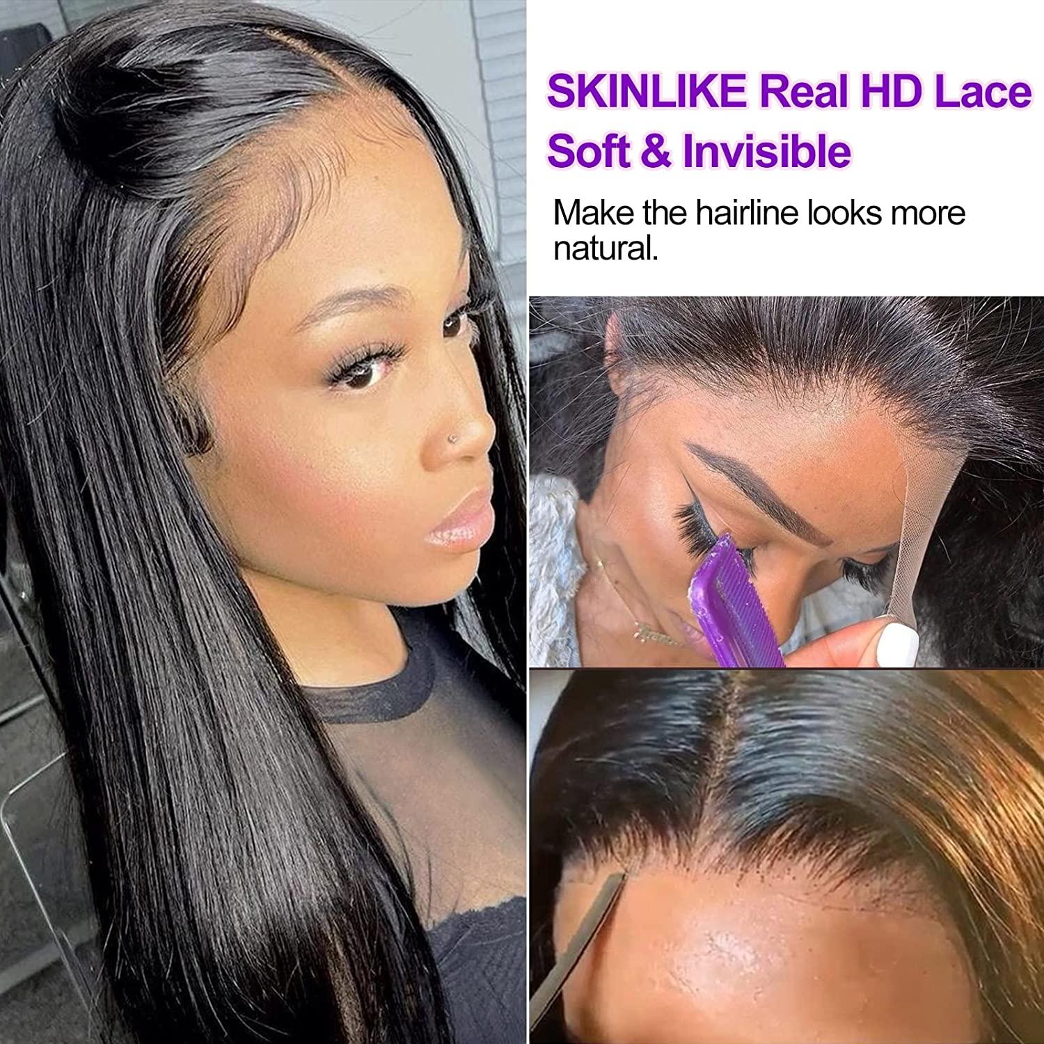 BEEOS SKINLIKE Real HD Lace Frontal Only, 13x6 Ultra-thin Swiss Lace Ear to  Ear Virgin Human Hair Closure Pre Plucked Natural Hairline Silky Straight  Invisible Transparent Frontal 16 Inch 13x6 HD Lace
