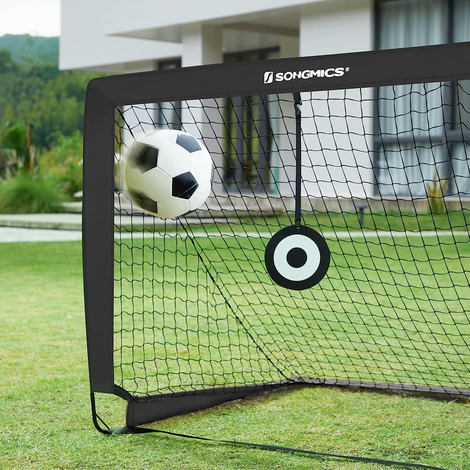 SONGMICS Portable Soccer Goal, Folding Kids Soccer Net with Target and Training Cones, for