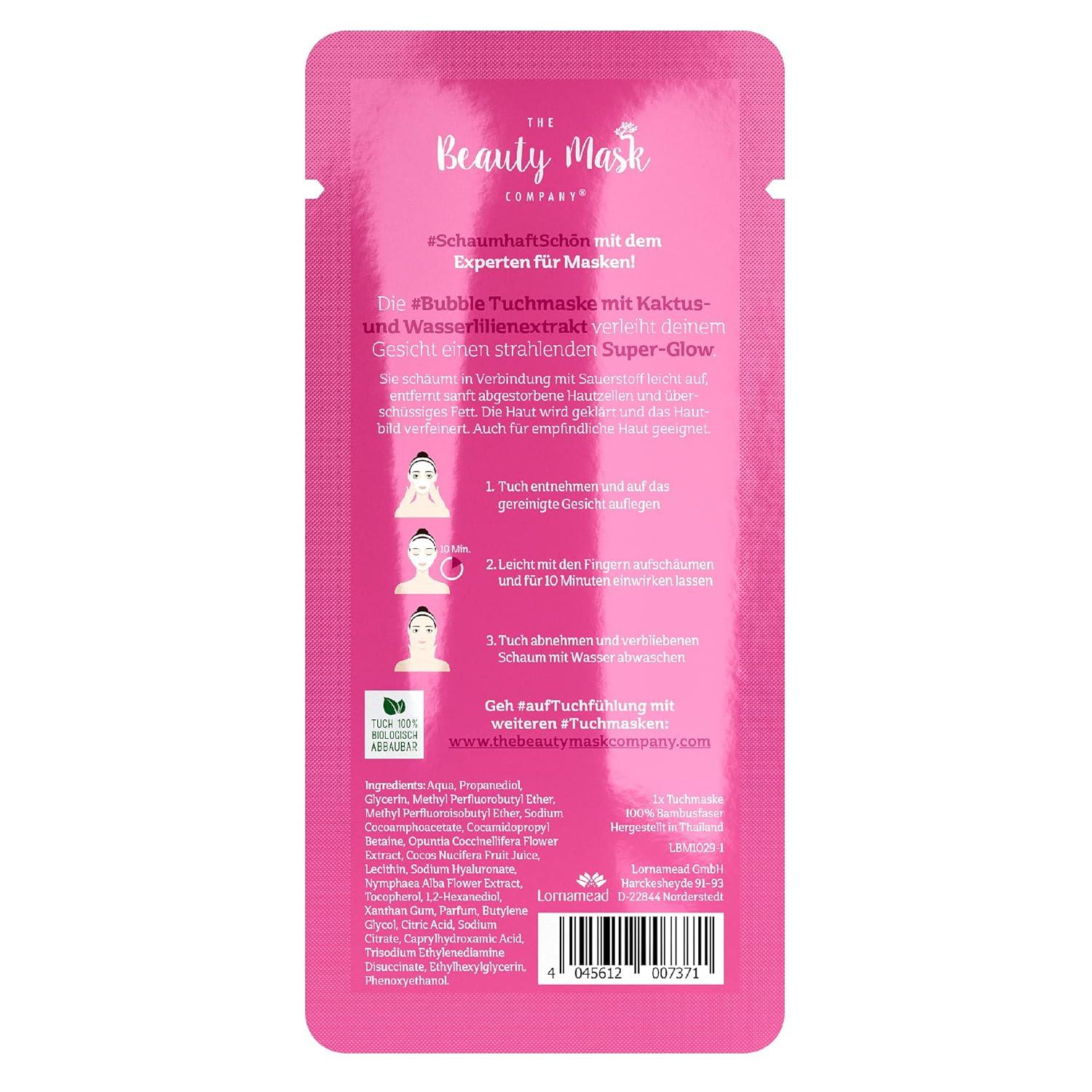 Cactus Bubble Mask by The Beauty Mask Company | Vegan Skin Care Hydrating  Water Lily & Hyaluron | Gentle Cleansing for All Skin Types
