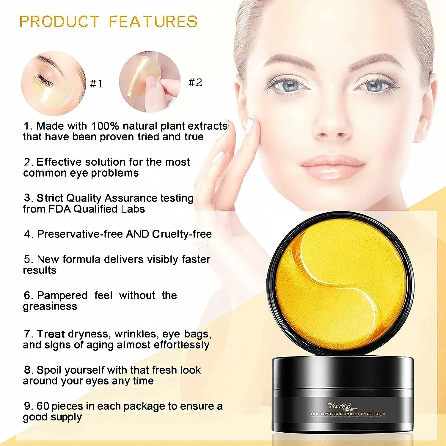 Thankful Beauty Gold Hydrogel Collagen Eye Mask 60 Pieces Under Eye