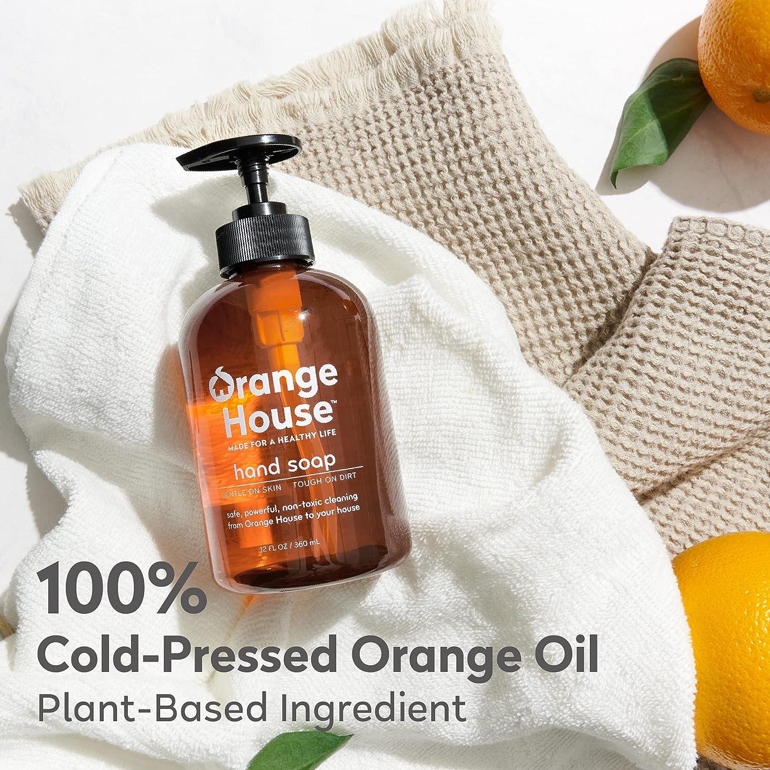  ORANGE HOUSE Natural Liquid Hand Soap with Food-Grade Orange  Oil, Cruelty-free, Soft and Moisturizing, 12 Fl Oz : Beauty & Personal Care