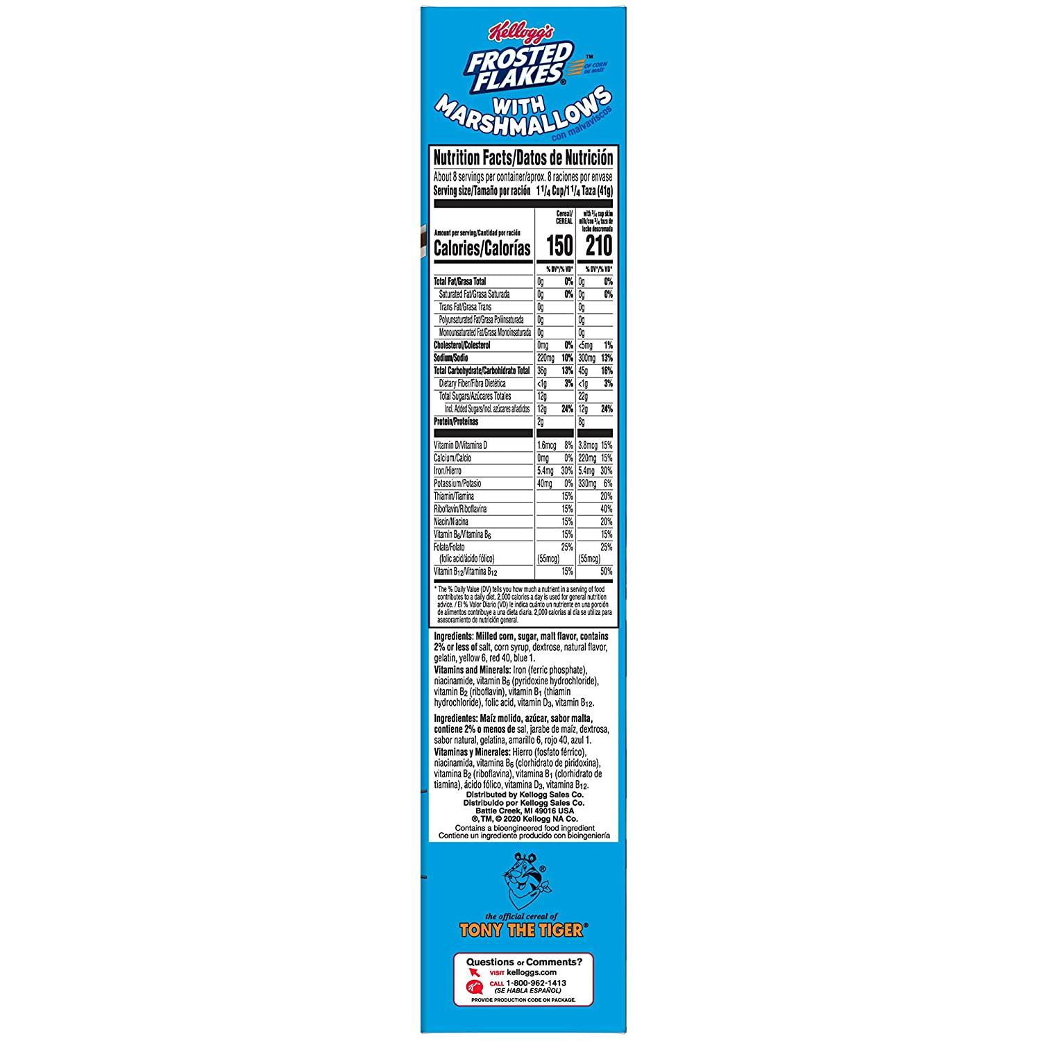 Kellogg's Frosted Flakes Breakfast Cereal, 12oz Box (1 Box ...
