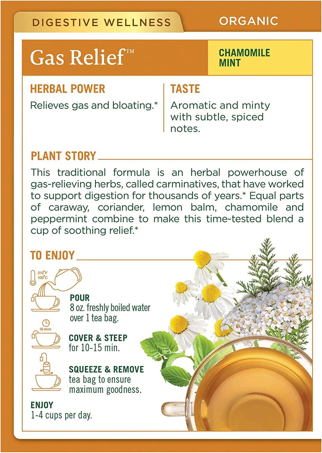 Traditional Medicinals Tea Organic Gas Relief 16 Bags