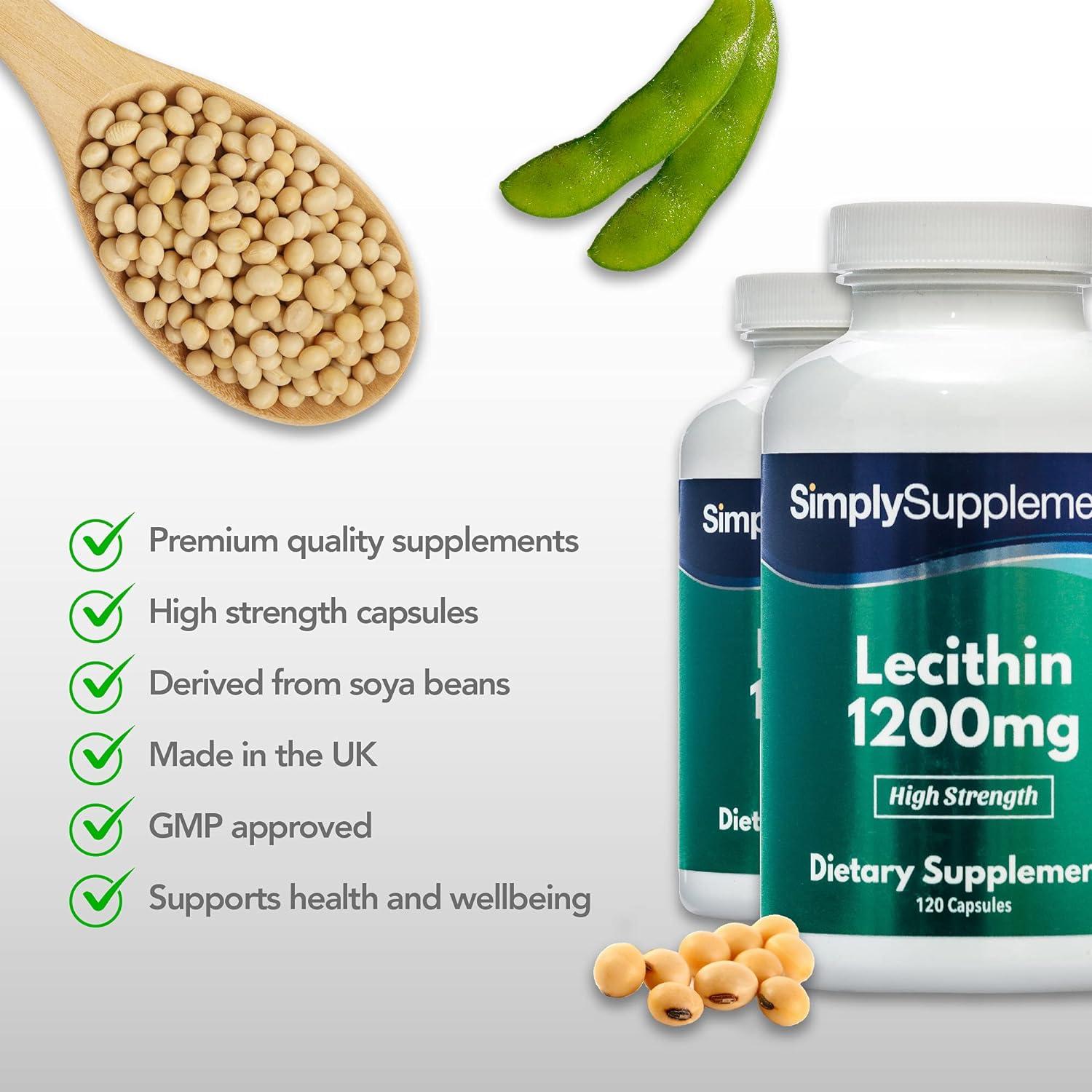 Soy Lecithin Capsules 1200mg 120+120 (240) Capsules Manufactured in