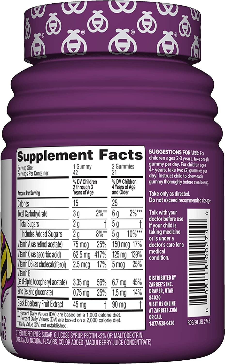 Zarbee's Naturals Children's Elderberry Immune Support Natural Berry