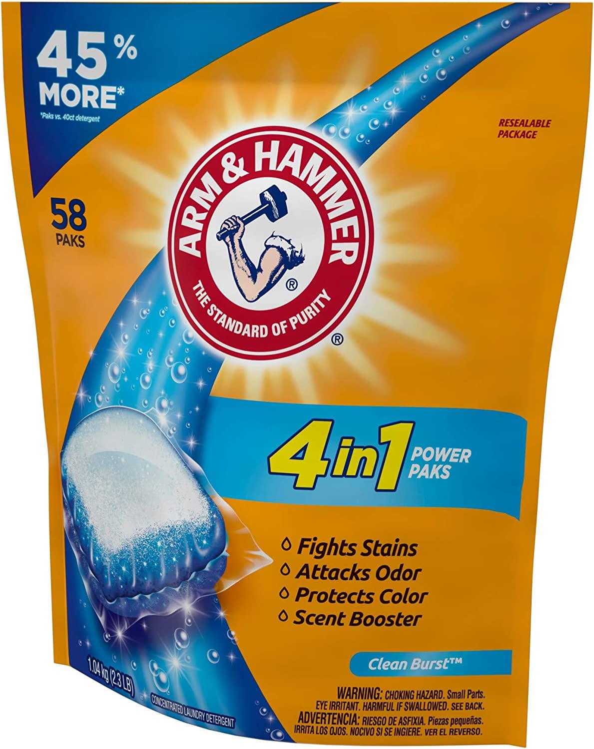 ARM & HAMMER 4-in-1 Clean Burst Laundry Detergent Power Paks - Thumbnail 4
