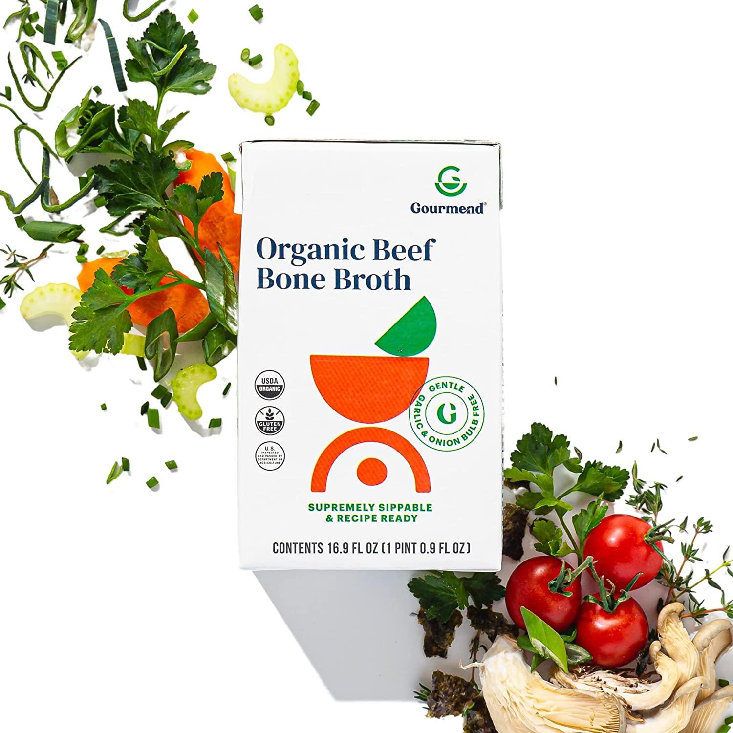 Gourmend Foods Organic Beef Broth Low FODMAP Certified Deliciously