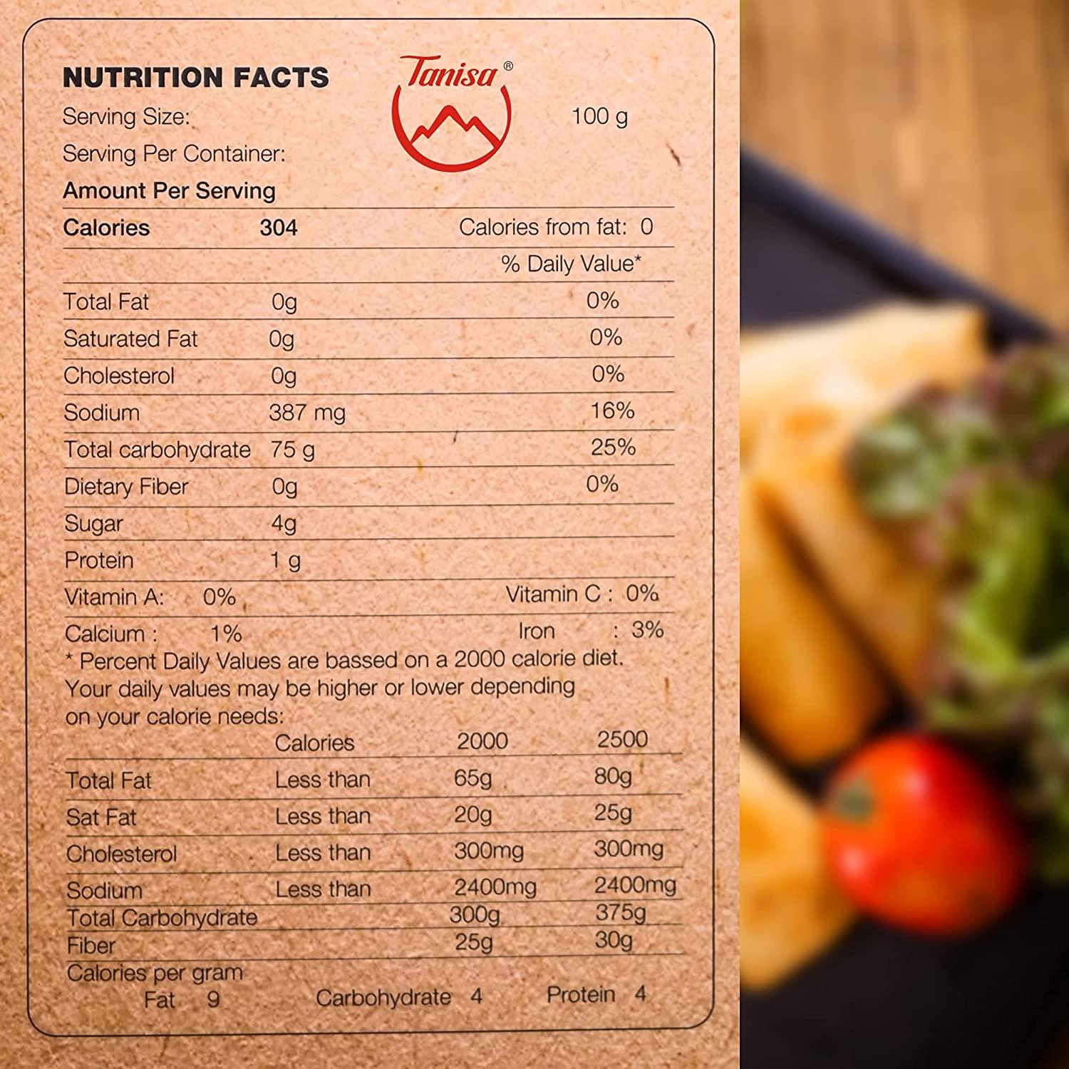 TANISA Organic Brown Rice Paper Wrapper Healthy Gluten Free Spring