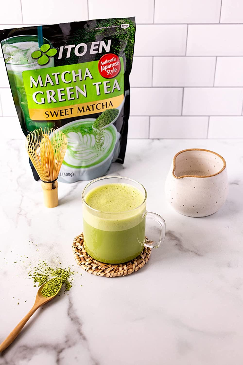 Ito En Matcha Green Tea Sweet Powder 17.5oz (1 Pack) Sweetened Green