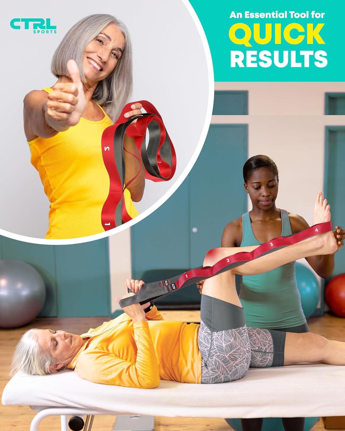 Stretching Strap with Loops Non Elastic Yoga Physical Therapy - Main Image