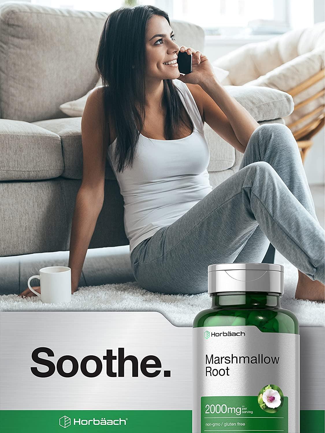 Marshmallow Root Capsules 2000mg 120 Count NonGMO & Gluten Free